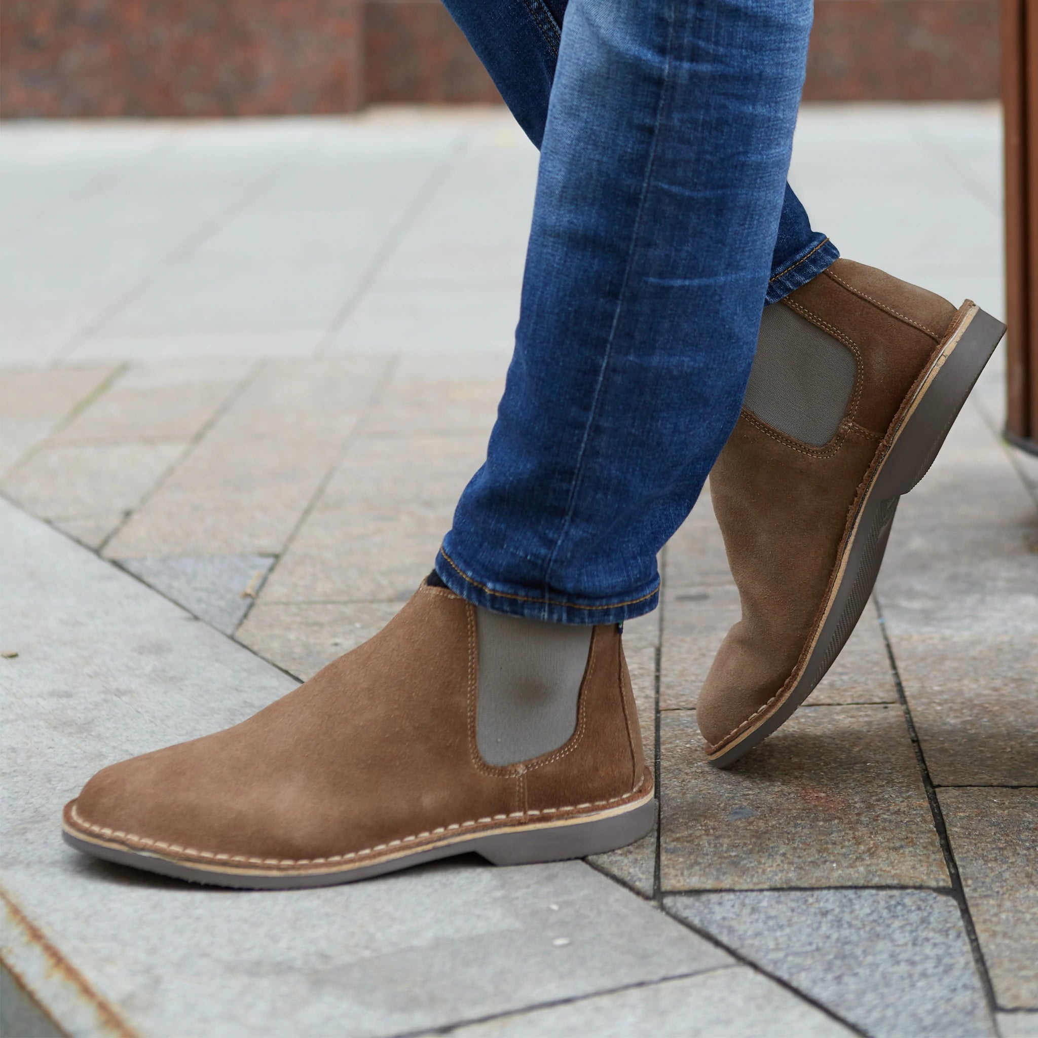 Men's Chelsea Boots with Grey Sole - Comfortable & Stylish Ankle Boots for Casual Wear, Work & Outdoor Activities