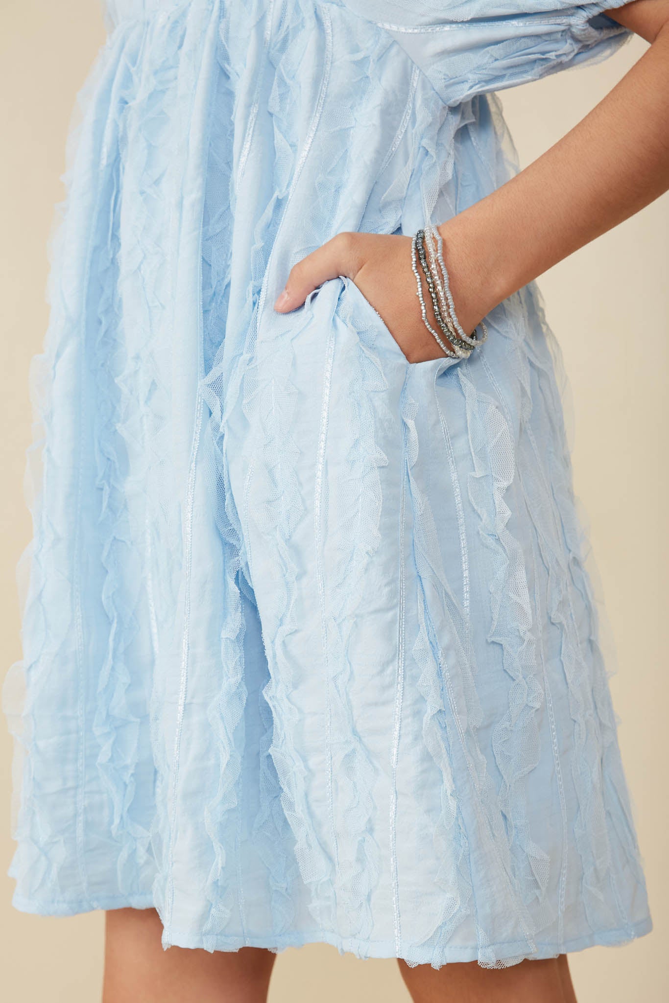 Elegant Ruffled Mesh Square Neck Dress for Women - Summer Party, Wedding Guest, Cocktail Attire