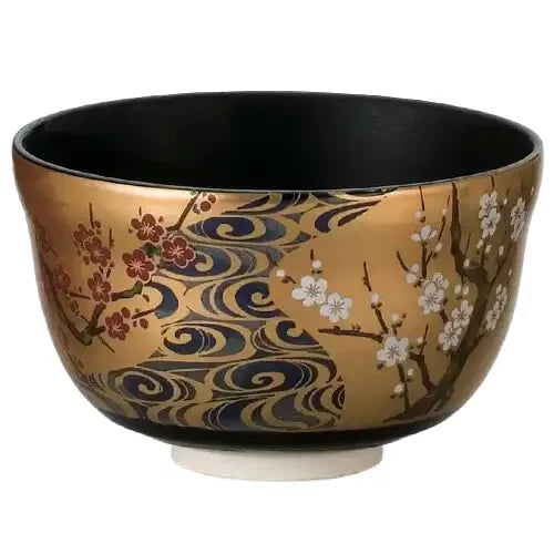 Handmade Gold Plum Blossom Chawan - Unique Japanese Matcha Tea Bowl for Traditional Ceremony & Zen Meditation | Perfect for Tea Lovers & Home Decor