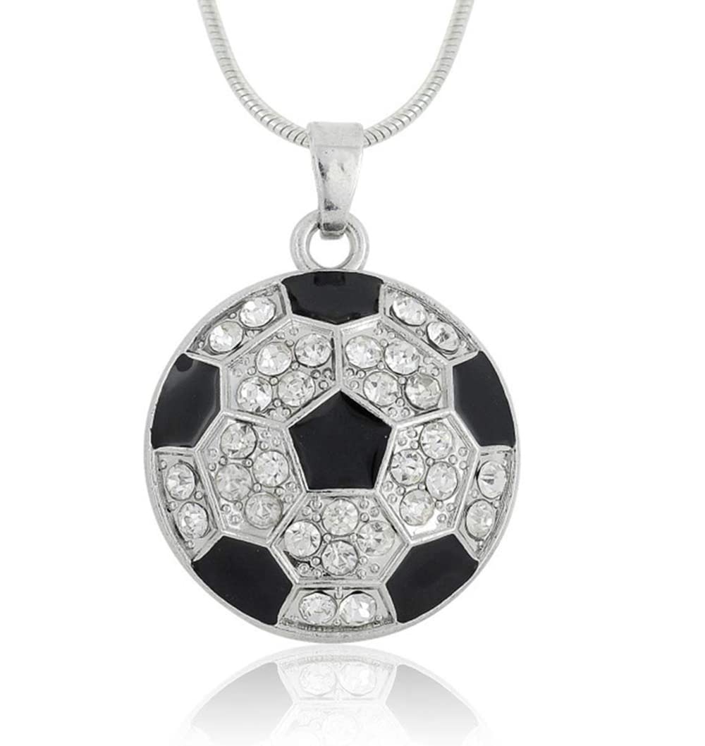 BANCHELLE Soccer Pendant Necklace for Women & Men - Stainless Steel Sports Fan Jewelry Gift for Soccer Players, Coaches, Fans - Perfect for Games, Training, and Everyday Wear