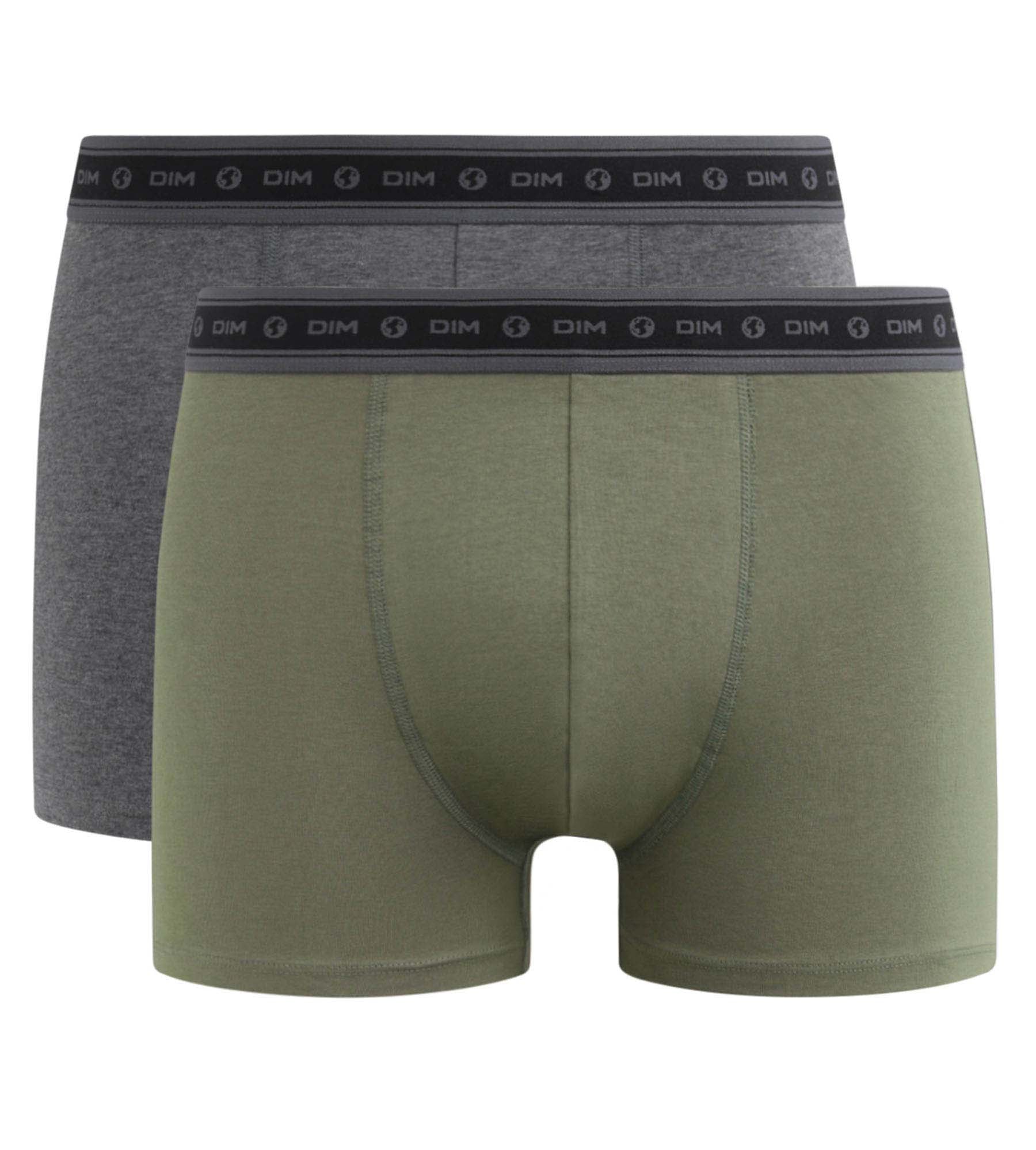 Organic Cotton Men's Boxer Briefs 2-Pack - Charcoal & Earth Green | Soft, Breathable & Comfortable Underwear for Everyday Wear & Active Lifestyles