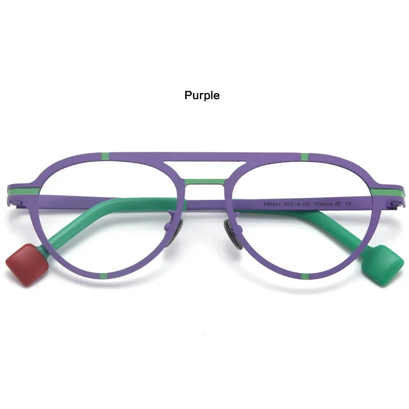 Aror Unisex Full Rim Oval Double Bridge Titanium Acetate Eyeglasses 4158 - Lightweight & Durable Frame for Men & Women - Perfect for Office, Reading & Everyday Wear