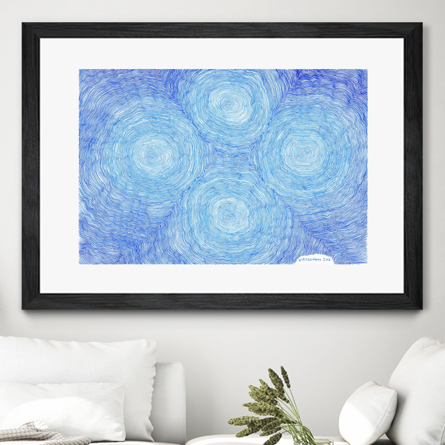 Blue Ripple Pattern 4-Piece Set - Perfect for Home Decor, Gifts & Party Supplies