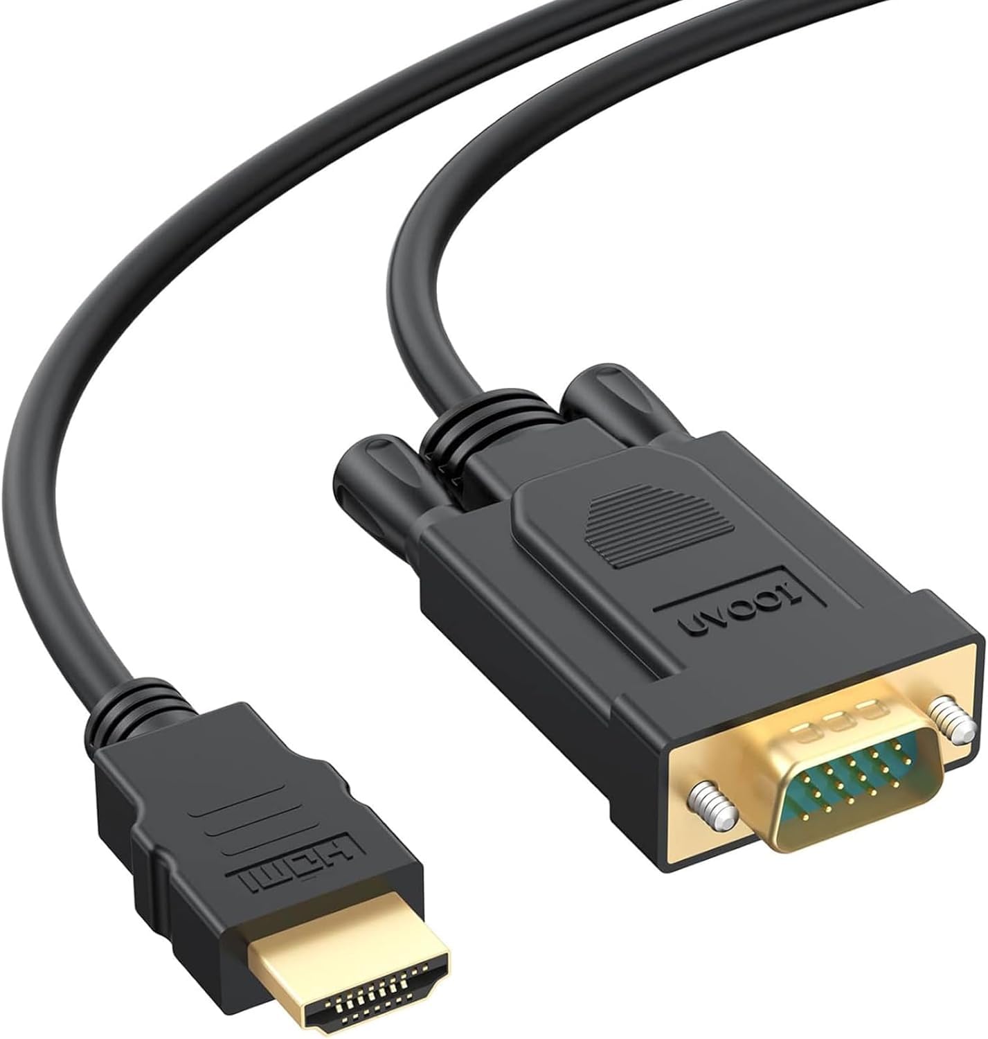 HDMI to VGA Cable 3FT, Male to Male Adapter for Raspberry Pi, Roku, PC, Laptop, Monitor, Projector, HDTV - Ideal for Home Office, Classroom, and Conference Room Setups