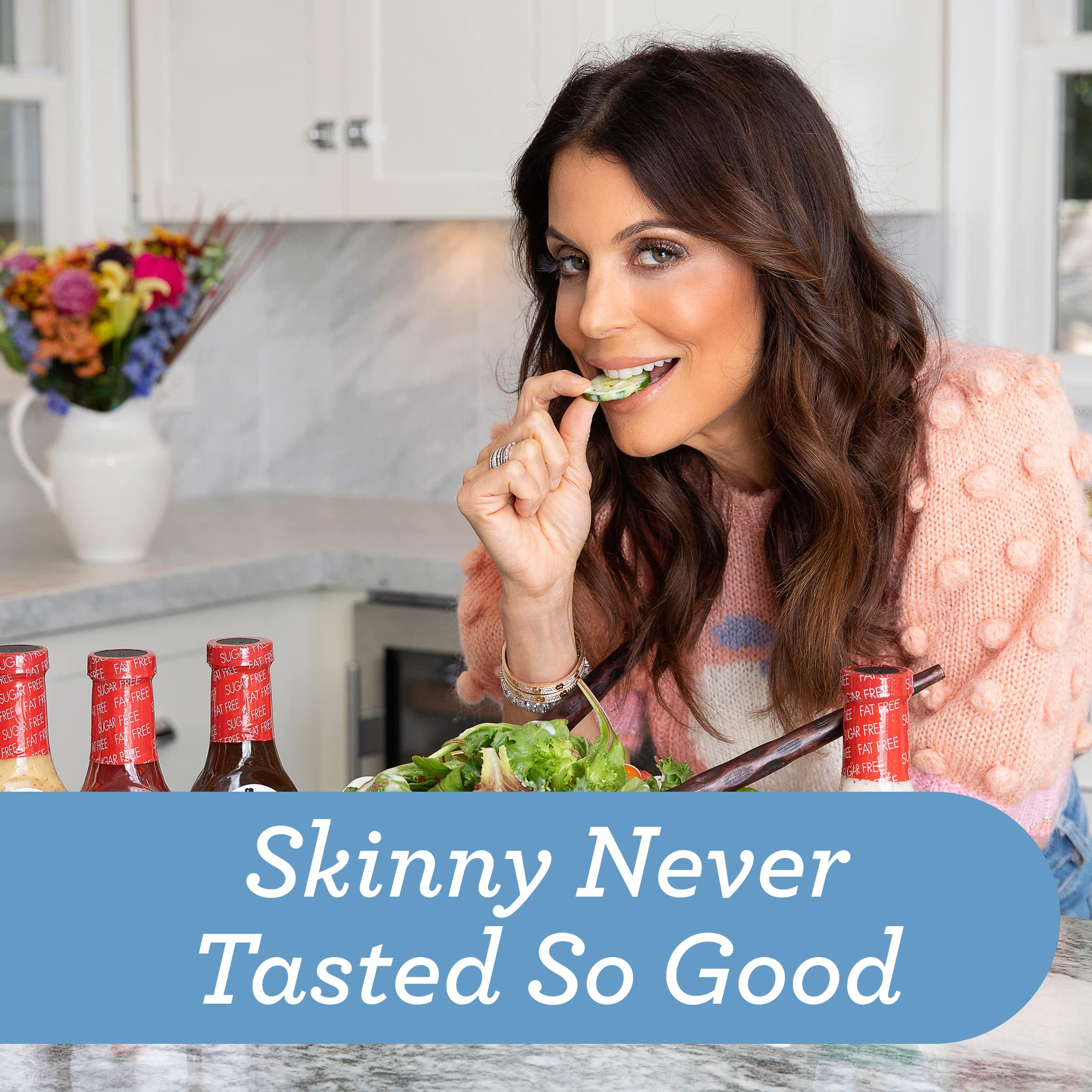 Skinnygirl Fat-Free Sugar-Free Buttermilk Ranch Salad Dressing - 8 oz | Healthy Low-Calorie Vegan Gluten-Free Condiment for Salads, Wraps & Veggie Dips