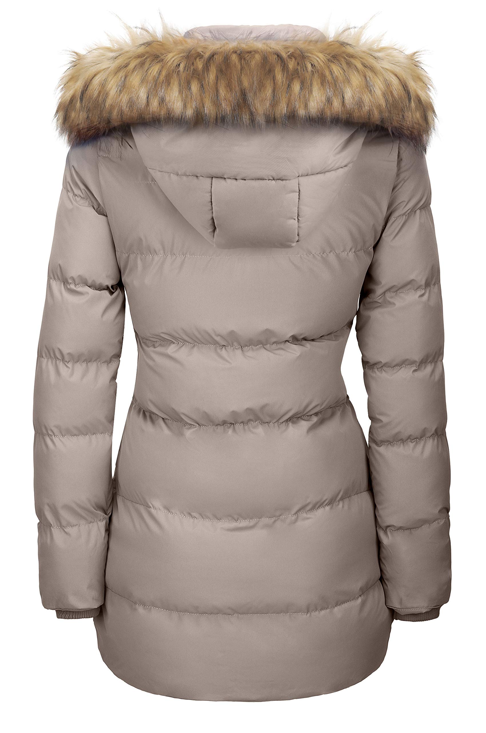 WenVen Women's Thick Winter Puffer Coat with Removable Faux Fur Hood - Warm Windproof Jacket for Cold Weather, Snow, Skiing & Outdoor Activities