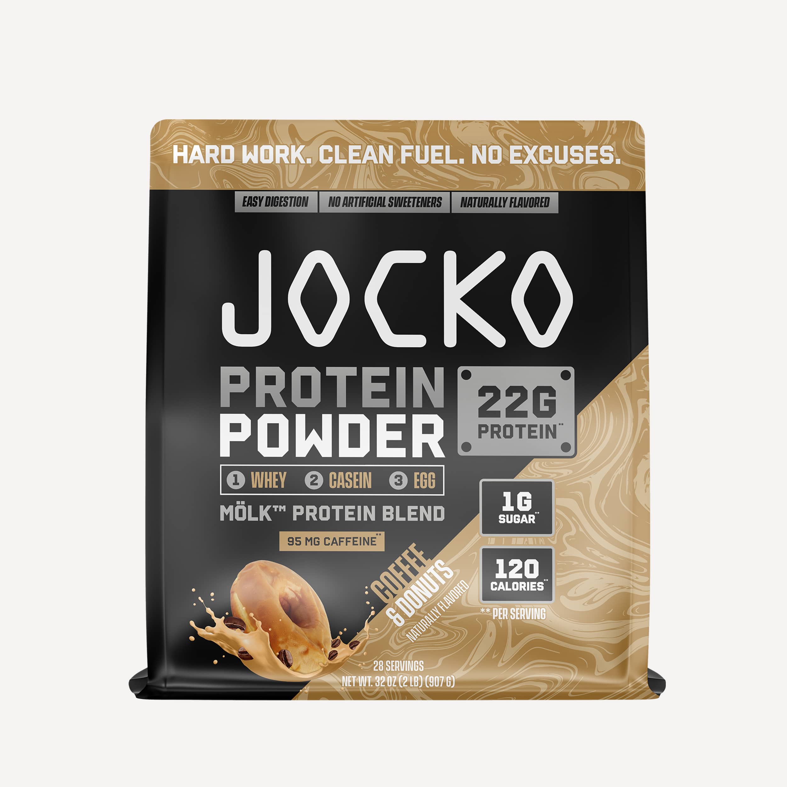 JOCKO MÖLK Premium Whey Protein Powder - 25g Protein per Serving, Low Sugar, Keto Friendly - Perfect for Post-Workout Recovery, Muscle Building & Healthy Lifestyle