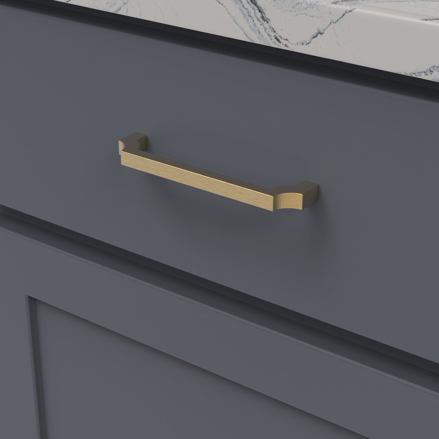 Monarch Pull 5 1/16 Inch (128mm) Center to Center Brushed Golden Brass Cabinet Handle - Perfect for Kitchen Cabinets, Dressers & Furniture Hardware