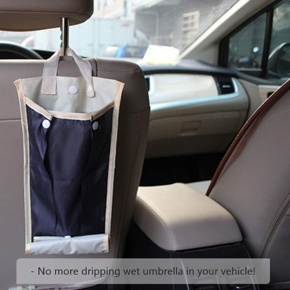 DOITOOL 2-Pack Car Umbrella Storage Bag - Auto Umbrella Organizer Hanging Pouch, Waterproof Polyester Umbrella Sleeve for Car, Portable Wet Umbrella Holder - Perfect for Rainy Days, Car Interior & Porch Organization