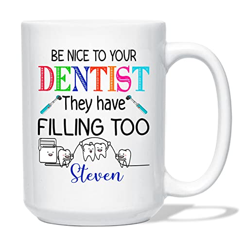 Be Nice To Your Dentist White Mug