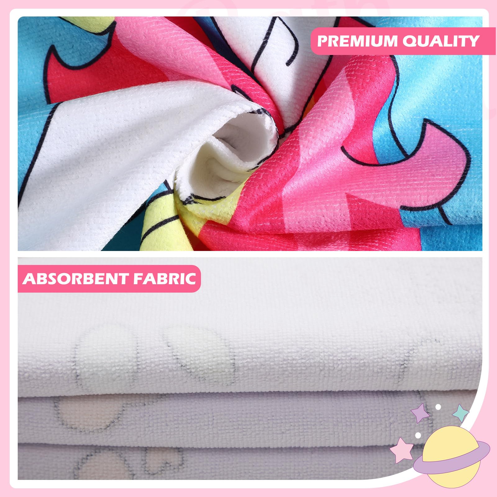Oudain 6-Pack Kids Hooded Towels - Soft Microfiber Bath & Beach Poncho Towels for Toddlers, Boys & Girls - Perfect for Swimming, Bath Time & Outdoor Activities