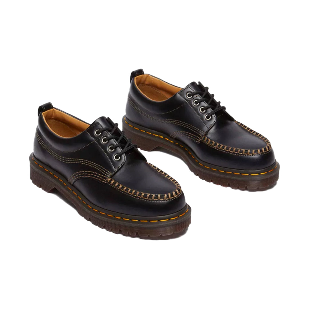 Premium Lowell Black Aniline Leather Moc Toe Boots for Men - Durable & Comfortable Work Boots for Construction, Hiking & Outdoor Activities
