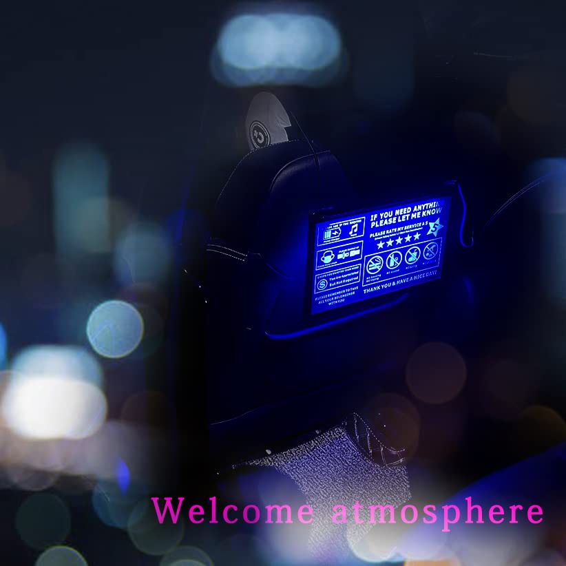 LED Taxi Sign for Rideshare Drivers - Car Headrest Accessories with Backseat LED Display - No Smoking & Tip Sign for Uber/Lyft - 5-Star Rating Booster to Increase Earnings | Perfect for Uber, Lyft & Taxi Drivers to Improve Passenger Experience