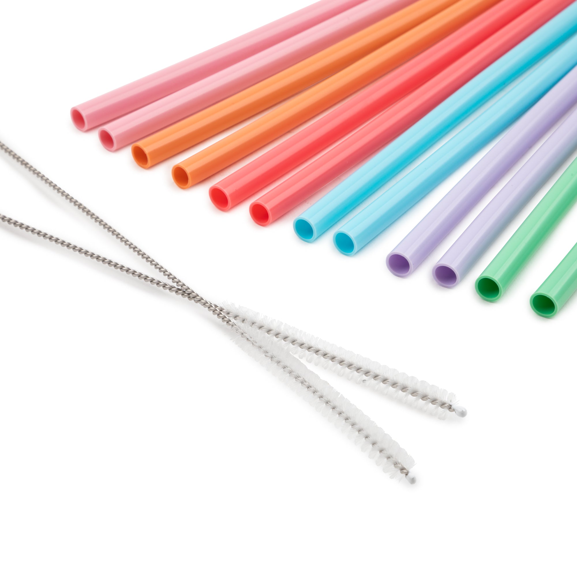 14-Piece Reusable Silicone Straws with Cleaning Brush Set - BPA-Free, Eco-Friendly Drinking Straws for Smoothies, Cocktails, Iced Coffee & Home/Office Use