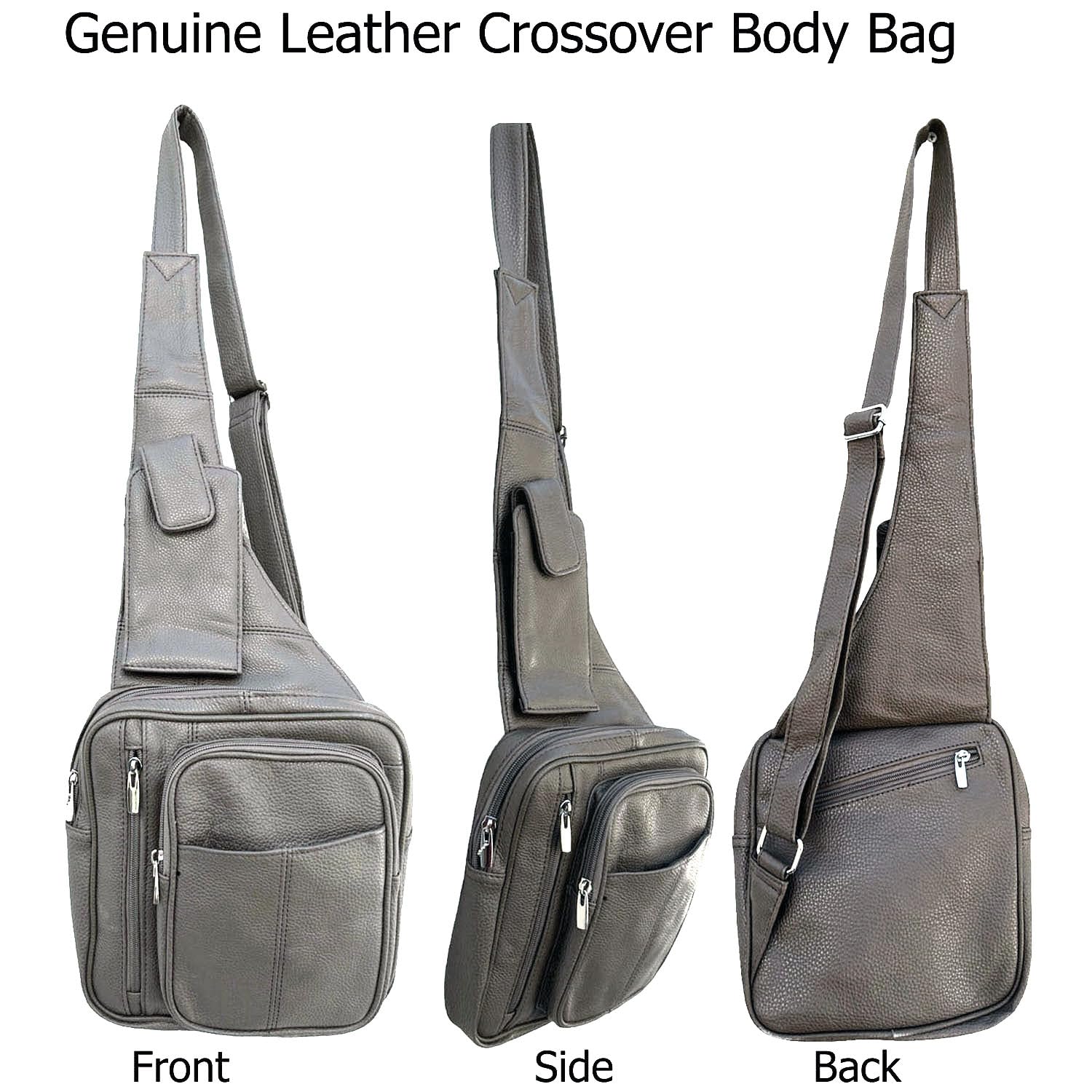 SILVERFEVER Genuine Leather Sling Backpack - Unisex Crossbody Bag for Men & Women - Perfect for Travel, Hiking, and Daily Commute