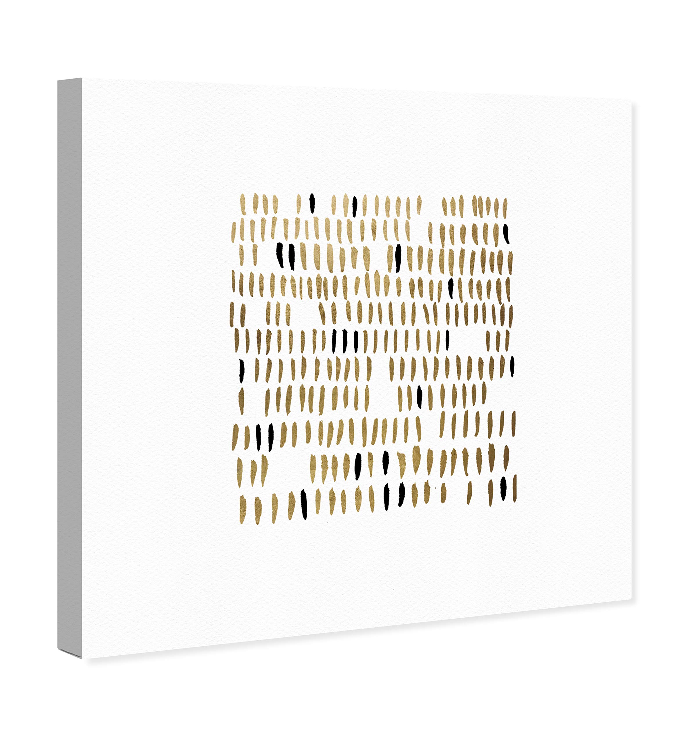 Oliver Gal Artist Co. Abstract Teeth Wall Art Canvas Print - 12x12 Inches Gold & White Modern Home Decor for Living Room, Bedroom, or Office