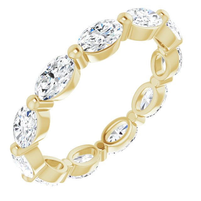 2.31 Carat Oval Diamond Eternity Band for Women - 14K White Gold Wedding Ring, Anniversary Gift, Bridal Jewelry - Perfect for Engagement, Proposal & Special Occasions