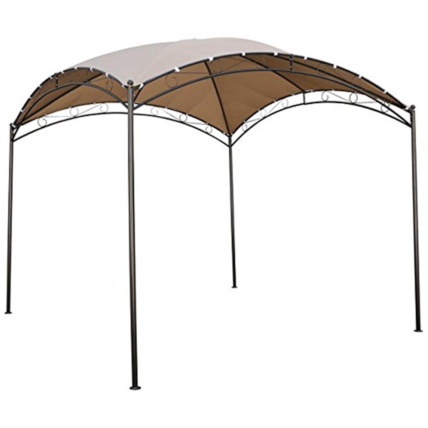 10ft Square Dome Top Gazebo - Waterproof Outdoor Canopy for Patio, Garden & Backyard - International Caravan Furniture - Perfect for BBQs, Parties & Relaxing Outdoors