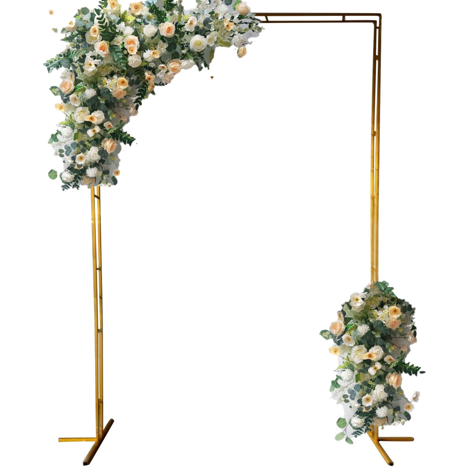 6.56X9.84FT Wedding Arch Stand - Square Metal Photo Backdrop Frame with Double Tube Bracket for Wedding, Birthday Party & Children's Event Decor (Golden, 2M×3M) - Perfect for Outdoor Ceremonies, Photo Shoots & Special Occasions
