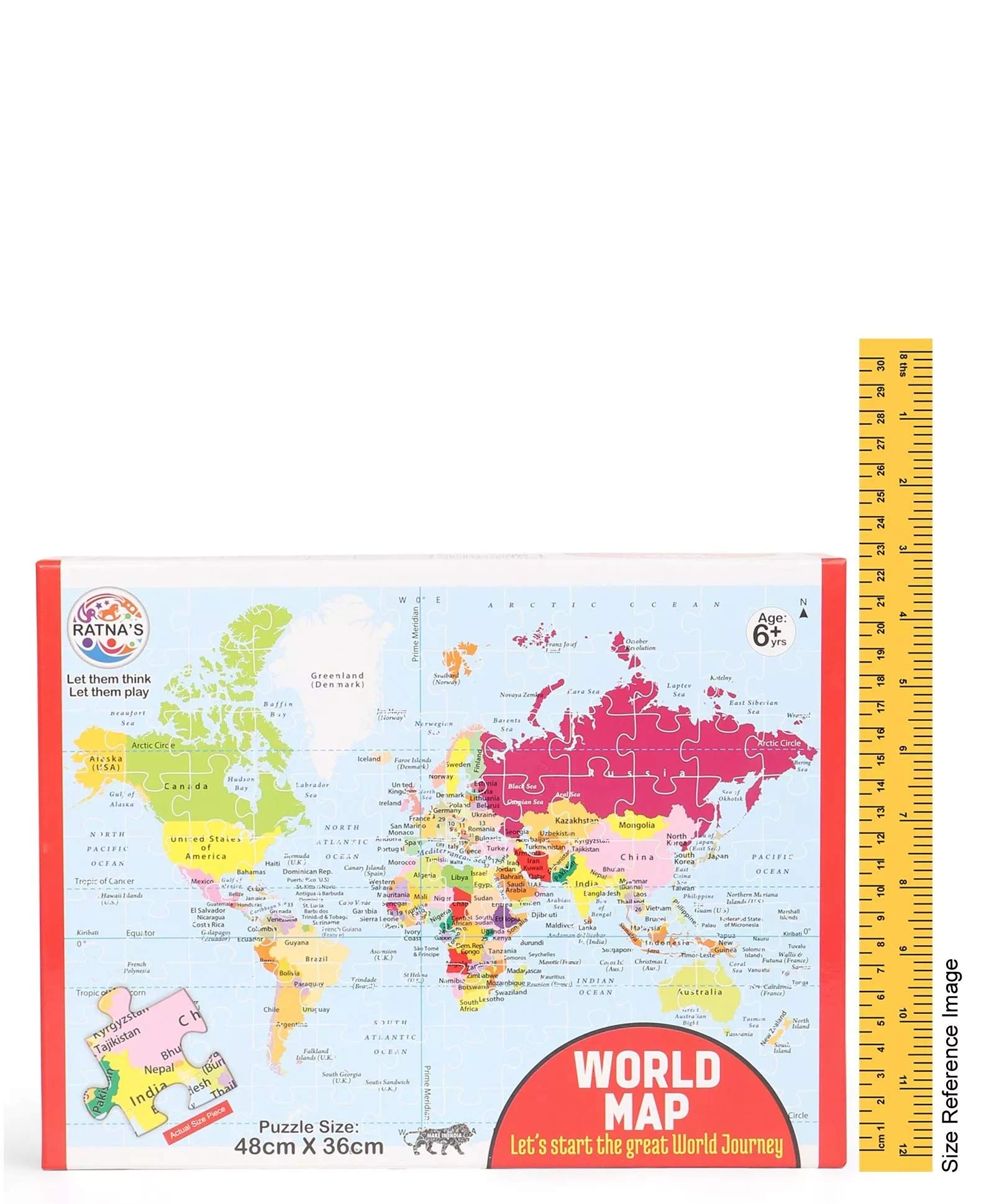 Ratna's Educational World Map Jigsaw Puzzle for Kids - Fun Learning Geography Toy for Classroom & Home Schooling