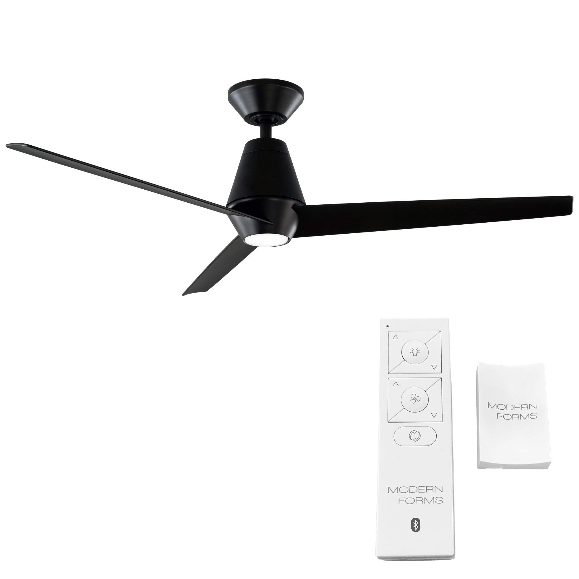 Slim Smart 3-Blade Ceiling Fan 52in Matte Black with 3000K LED Light Kit & Remote Control, Compatible with Alexa, Google Assistant, Samsung Things, iOS & Android App – Perfect for Living Room, Bedroom, and Patio