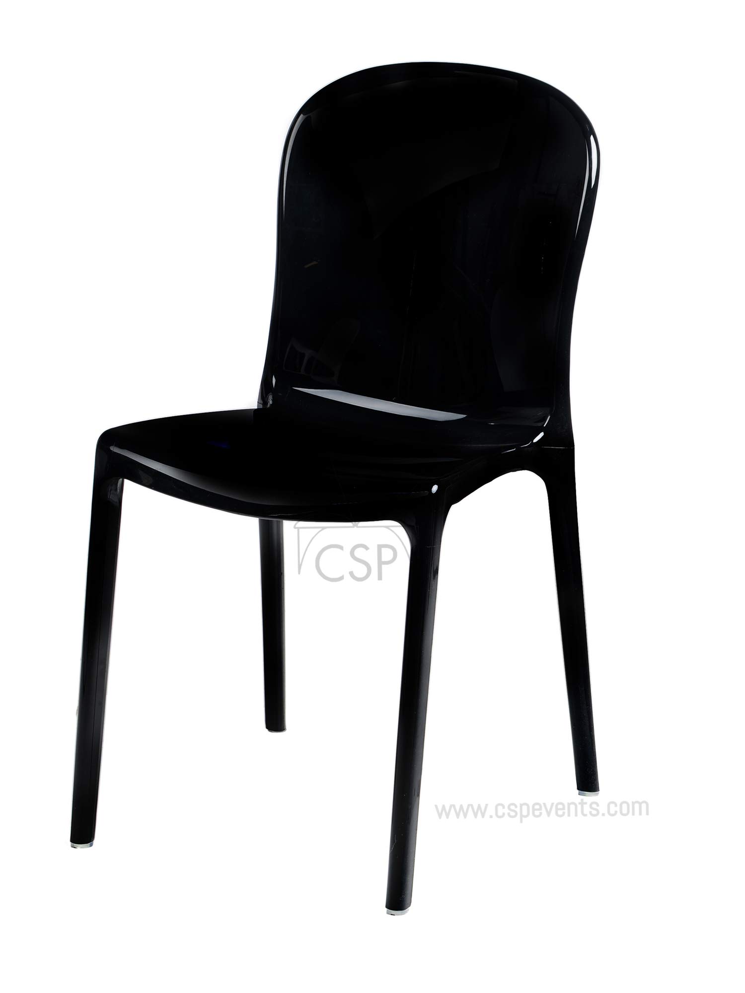 Commercial Polycarbonate Genoa Chairs - Heavy Duty Stackable Dining Chairs for Restaurants, Cafes & Outdoor Use - Black