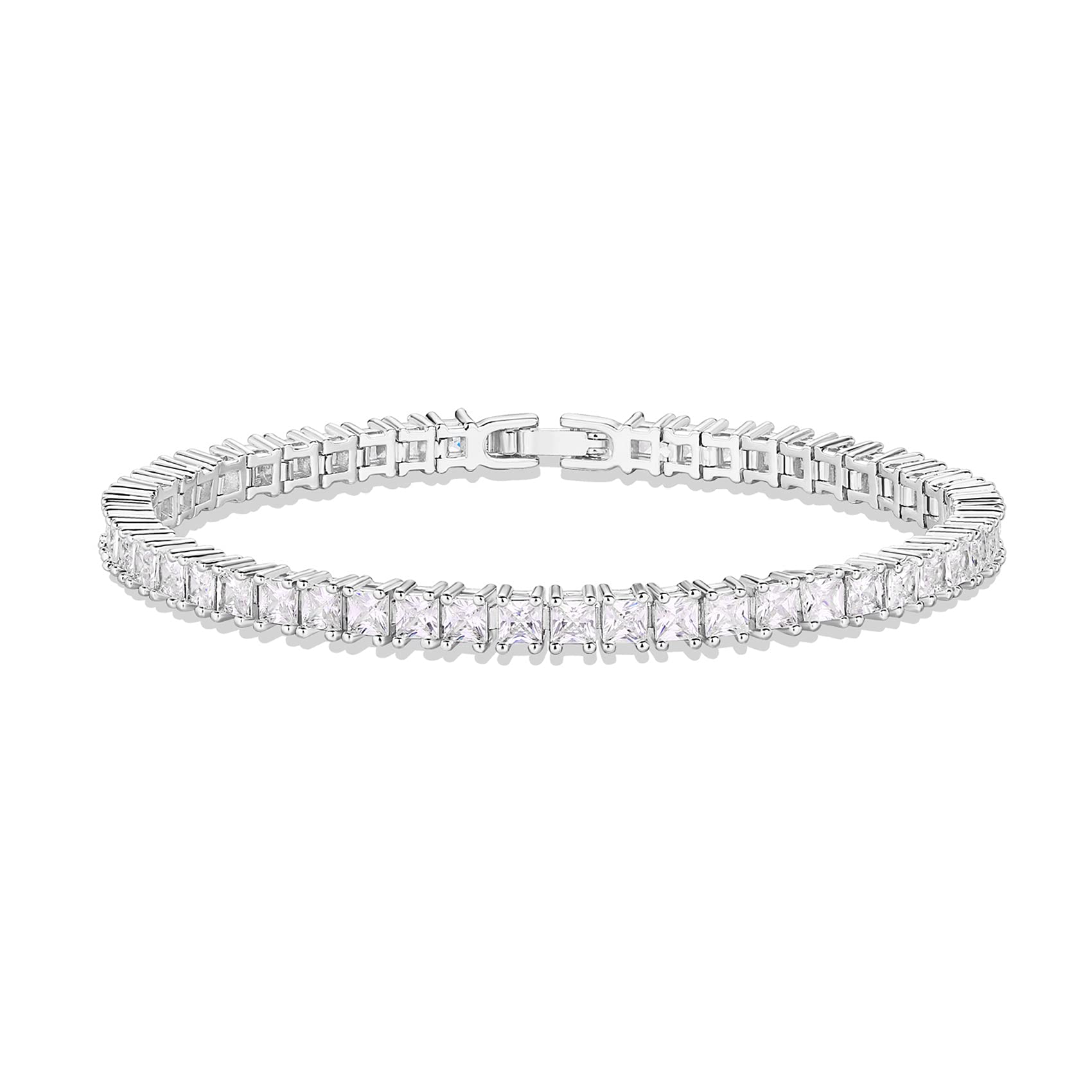 PAVOI 14K Gold Plated Cubic Zirconia Tennis Bracelet for Women | 4mm CZ Classic Elegant Bracelet | Adjustable Size 6.5-7.5 Inch | Perfect for Weddings, Parties & Everyday Wear