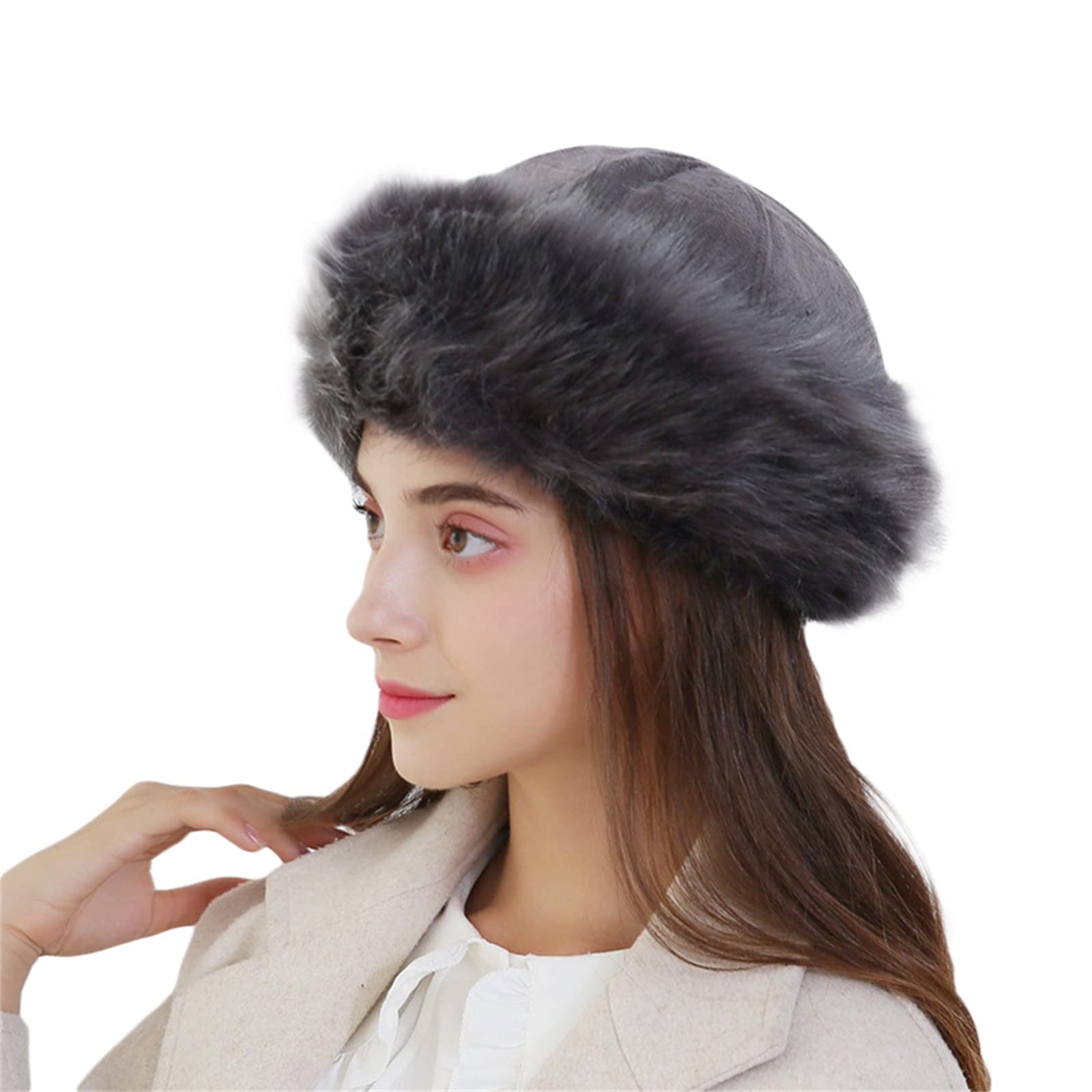 Luxury Women's Winter Faux Fur Bucket Hat - Soft Fluffy Warm Fisherman Beanie for Cold Weather - Perfect for Skiing, Snowboarding & Outdoor Winter Activities