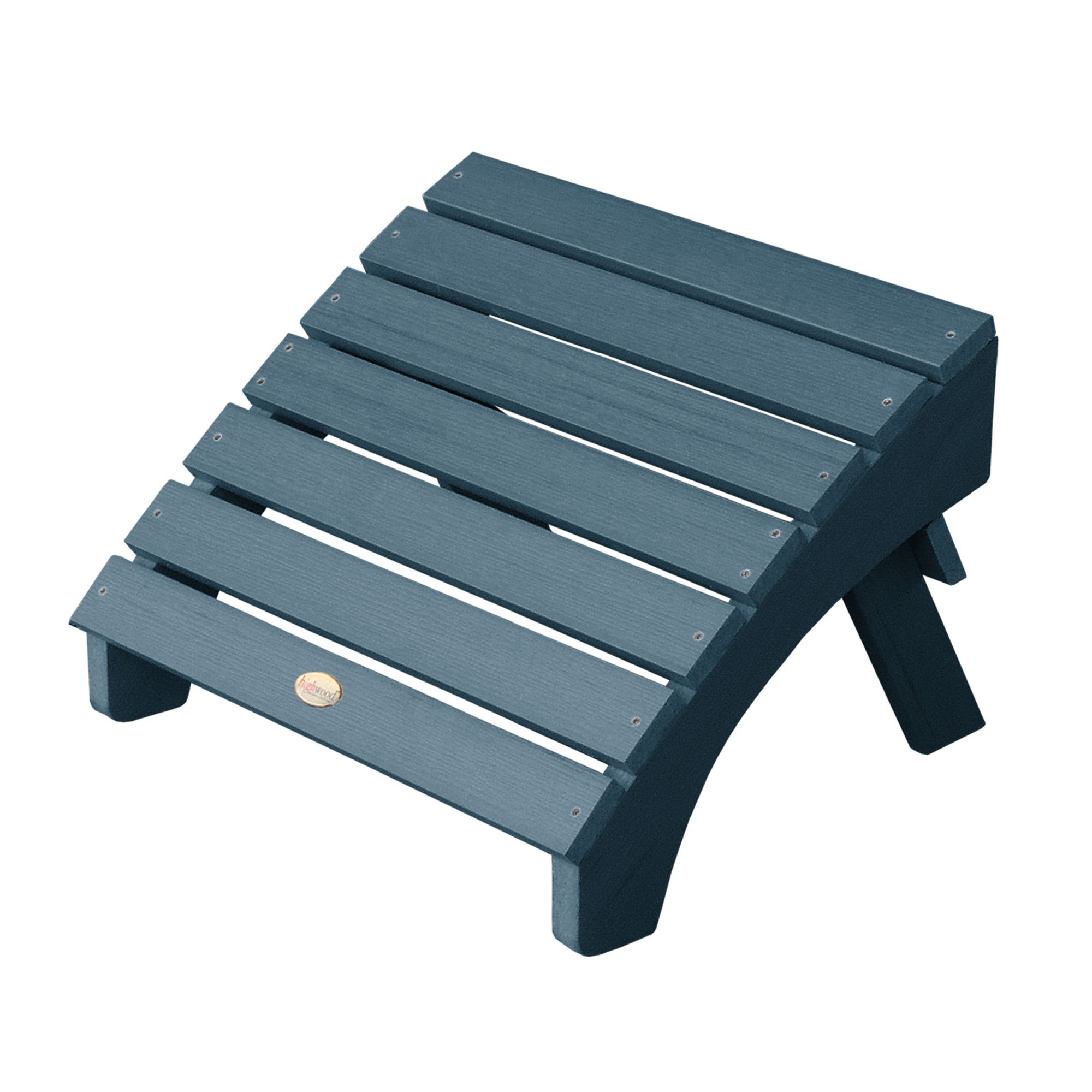 Classic Wesport Adirondack Chair with Ottoman and Cup Holder - Nantucket Blue Outdoor Patio Furniture for Garden, Deck, Poolside Relaxation