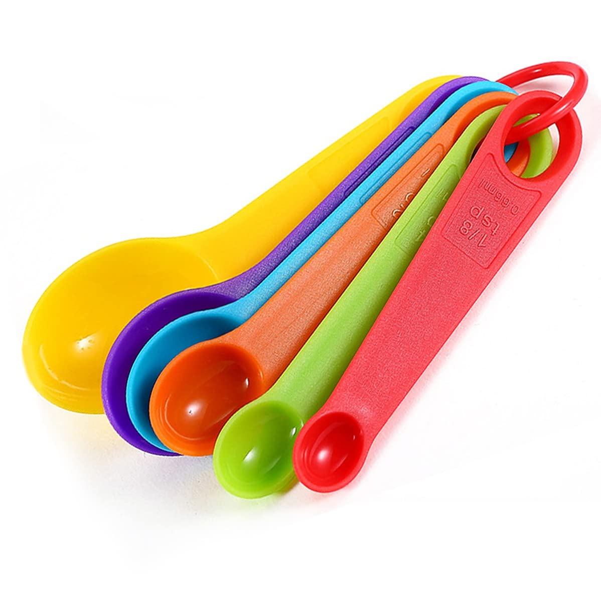 Wolpin 12-Piece Plastic Measuring Cups and Spoons Set - Includes Teaspoon & Tablespoon for Baking, Cooking, and Kitchen Essentials - Colorful Measuring Tools for Cake, Cookie, and Recipe Preparation