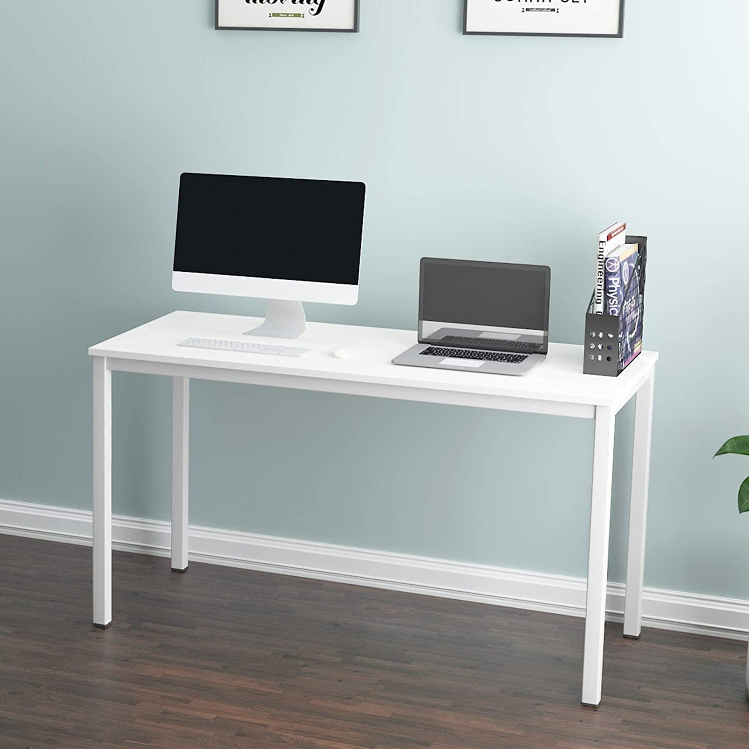 SogesGame 63-inch White Computer Desk - Home Office Desk, Study Writing Table, Workstation for Gaming & Remote Work | Perfect for Small Spaces & Modern Workspaces