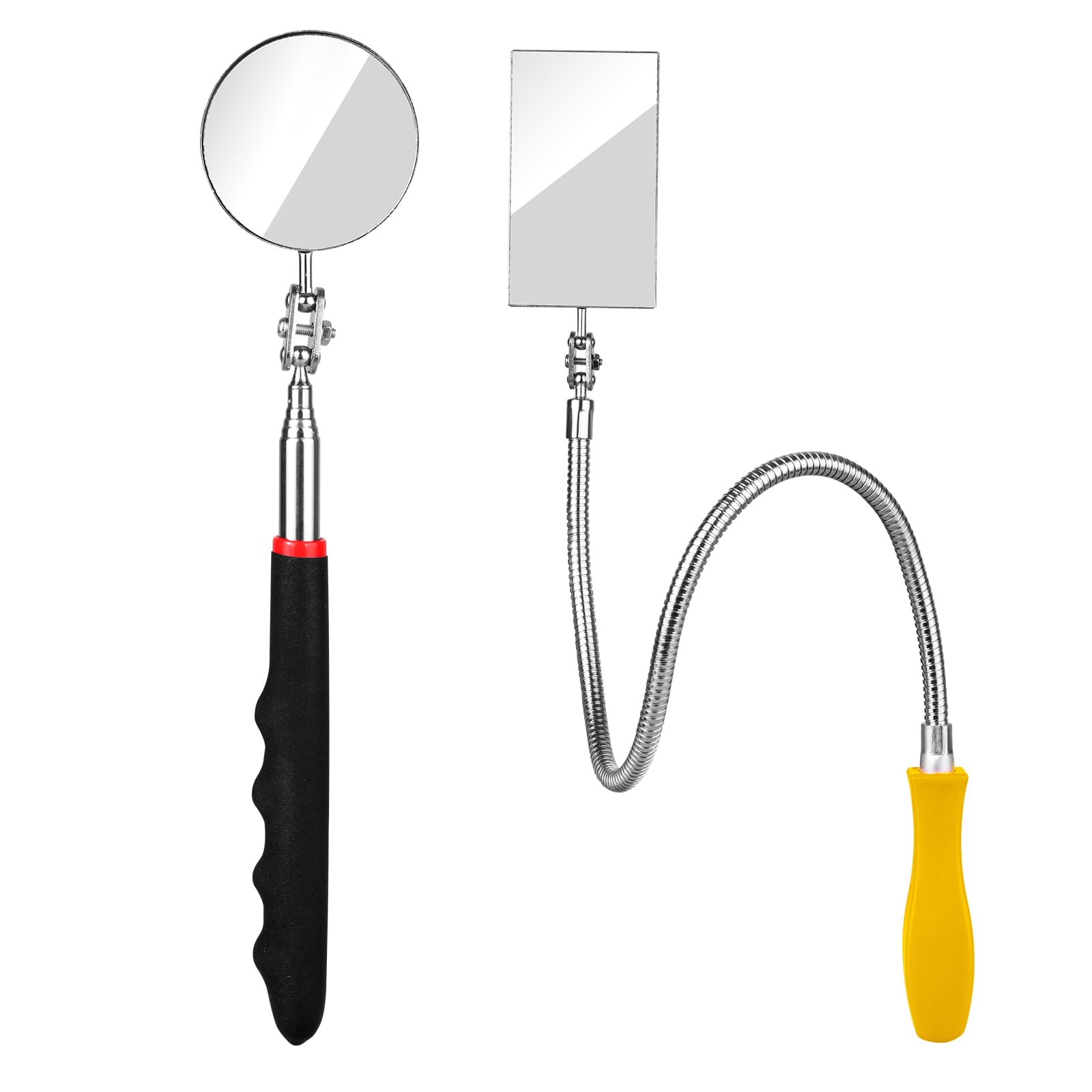 360° Rotating Telescoping Inspection Mirror - Flexible & Retractable Automotive Extension Mirror with Bendable Head for Vehicle Maintenance & Repair - Perfect Gift for Men (Use: Checking Under Cars, Inspecting Engine Parts, Home DIY Projects)
