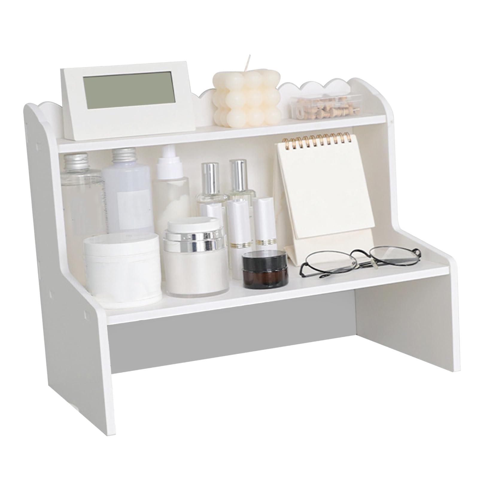 Wooden Desk Organizer - Large Wood Storage Shelf Rack for Home Office | Desktop Organizer Cabinet with Drawers | Perfect for Office Supplies, Stationery & Home Organization