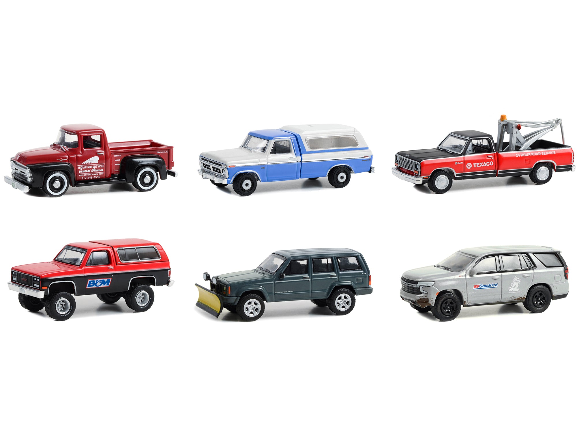 Greenlight Blue Collar Collection - Set of 6 Diecast Model Cars 1/64 Scale for Collectors & Display | Perfect for Car Enthusiasts, Office Decor & Gift Giving