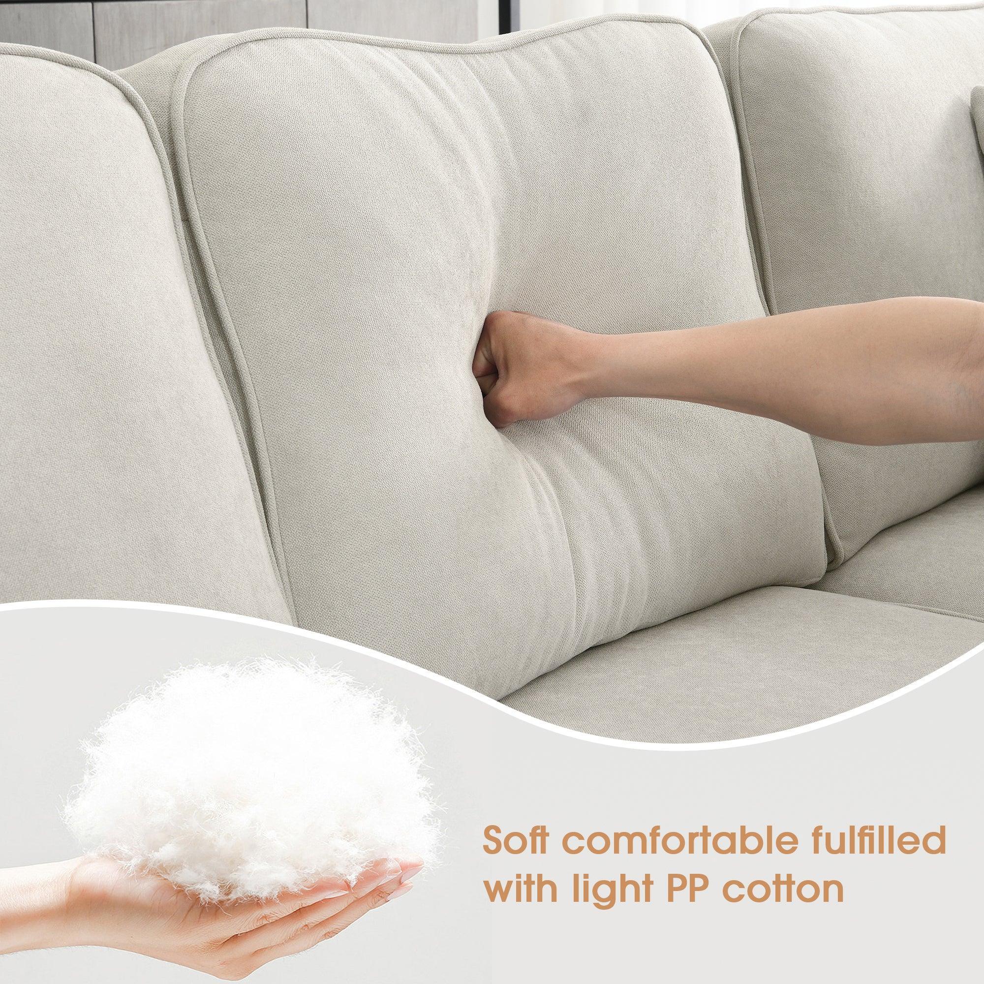 Modern U-Shaped 7-Seater Fabric Sectional Sofa - 108