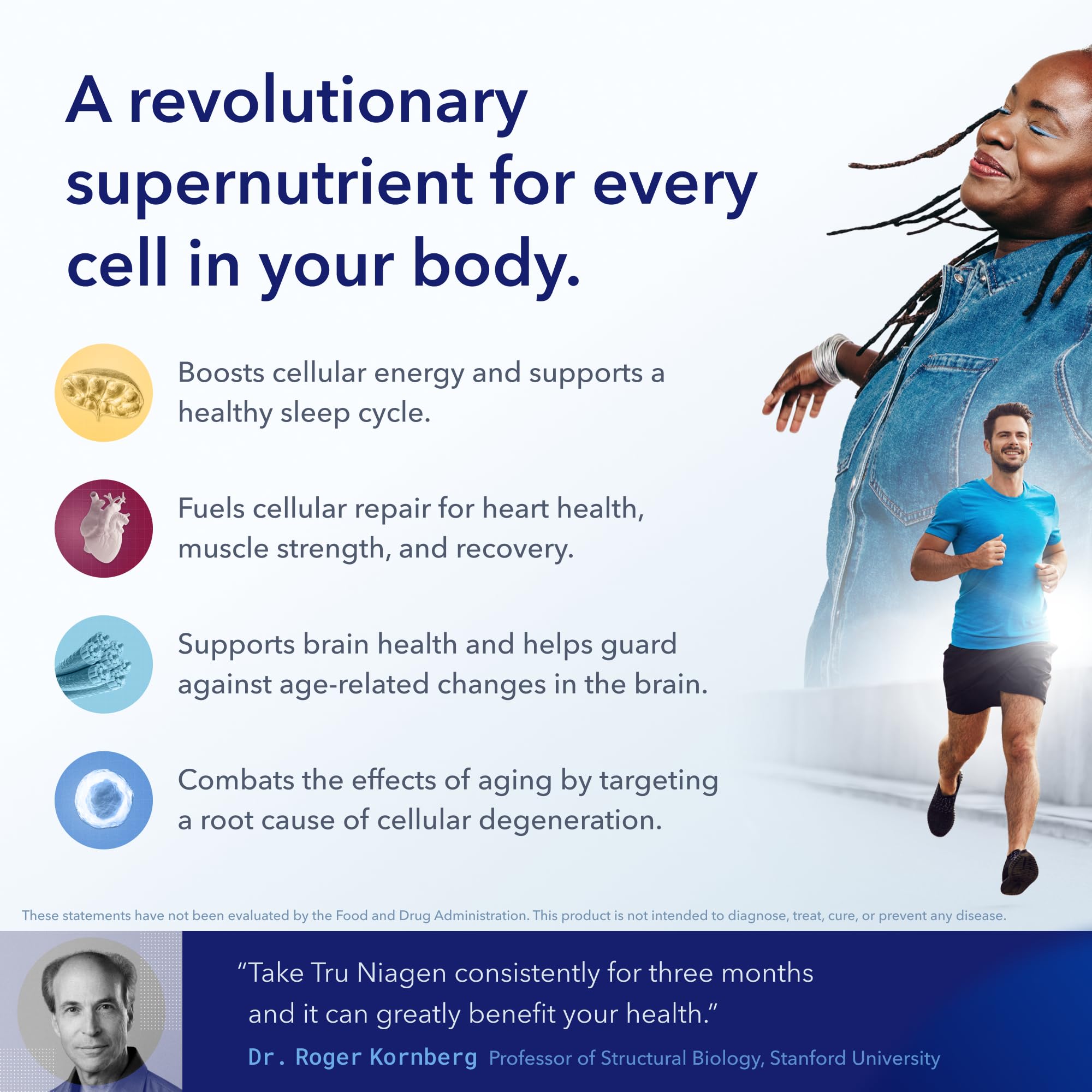 TRU NIAGEN Patented NAD+ Booster Supplement - 300mg Niagen (Nicotinamide Riboside) for Anti-Aging, Cellular Energy & Brain Health | 90-Day Supply (3 Bottles x 30 Servings) | Supports Muscle Function & Cell Regeneration | Take 1 Daily for Longevity & Vitality | Perfect for Active Adults & Wellness Enthusiasts