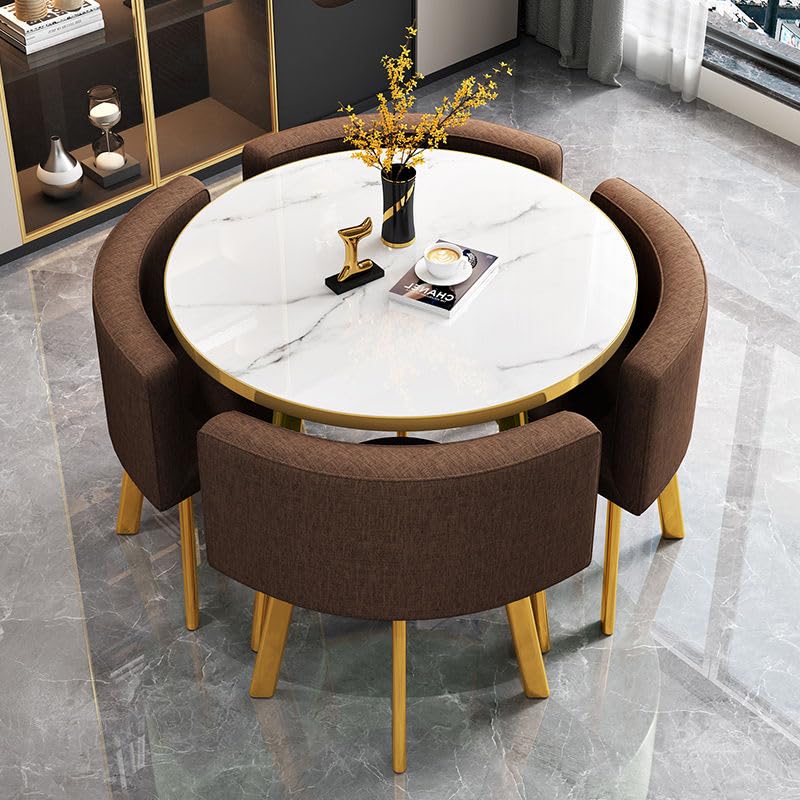 Premium Conference Room Table and Chairs Set - 27.5x27.5x29.5in Square/Round Office Meeting Table with Matching Chairs - Ideal for Business Meetings, Office Reception Areas, and Professional Parlor Settings (Model B7)