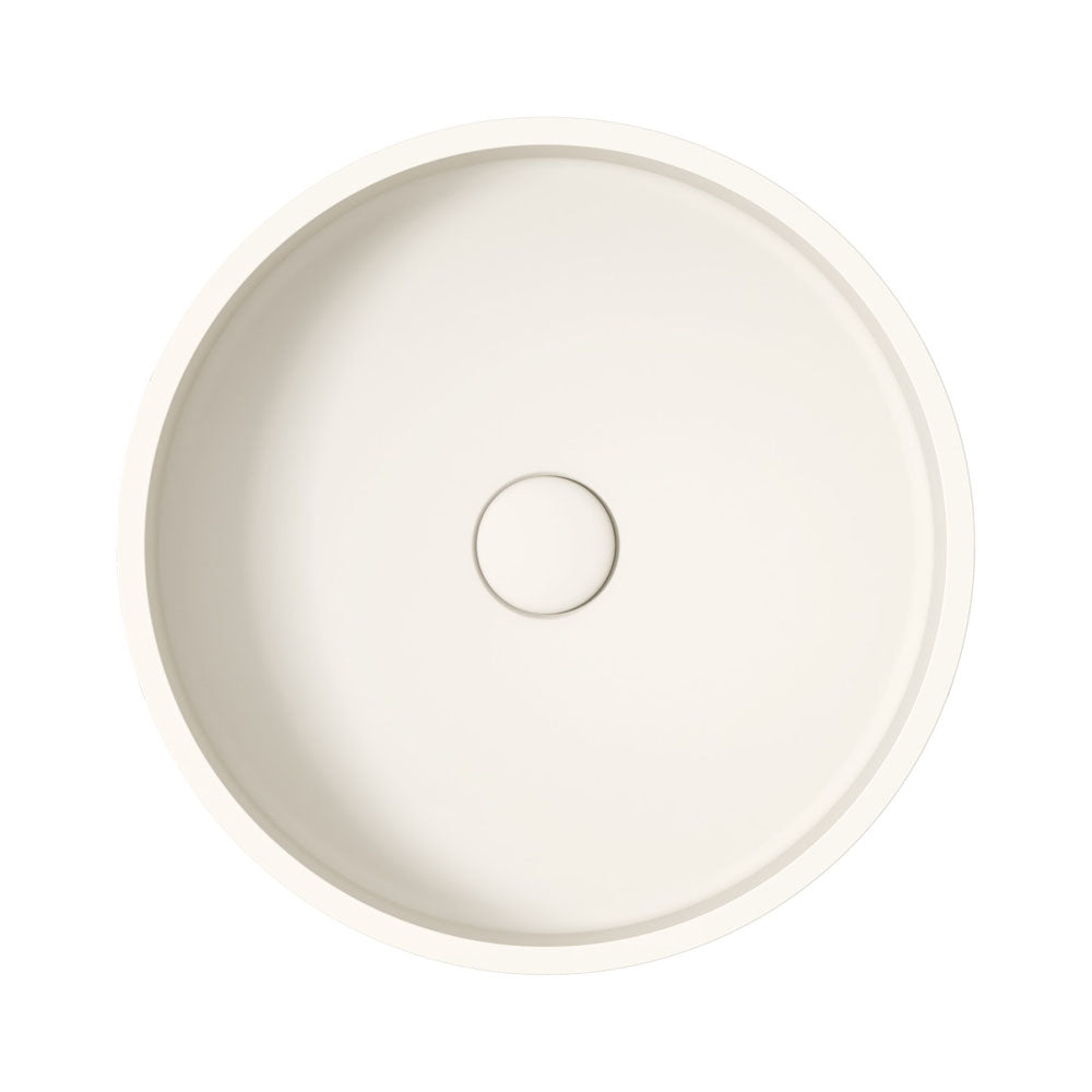 Fienza RB199W Jada Concrete Above Counter Bathroom Sink - Warm White | Modern Farmhouse Vanity Basin for Bathroom & Powder Room Decor