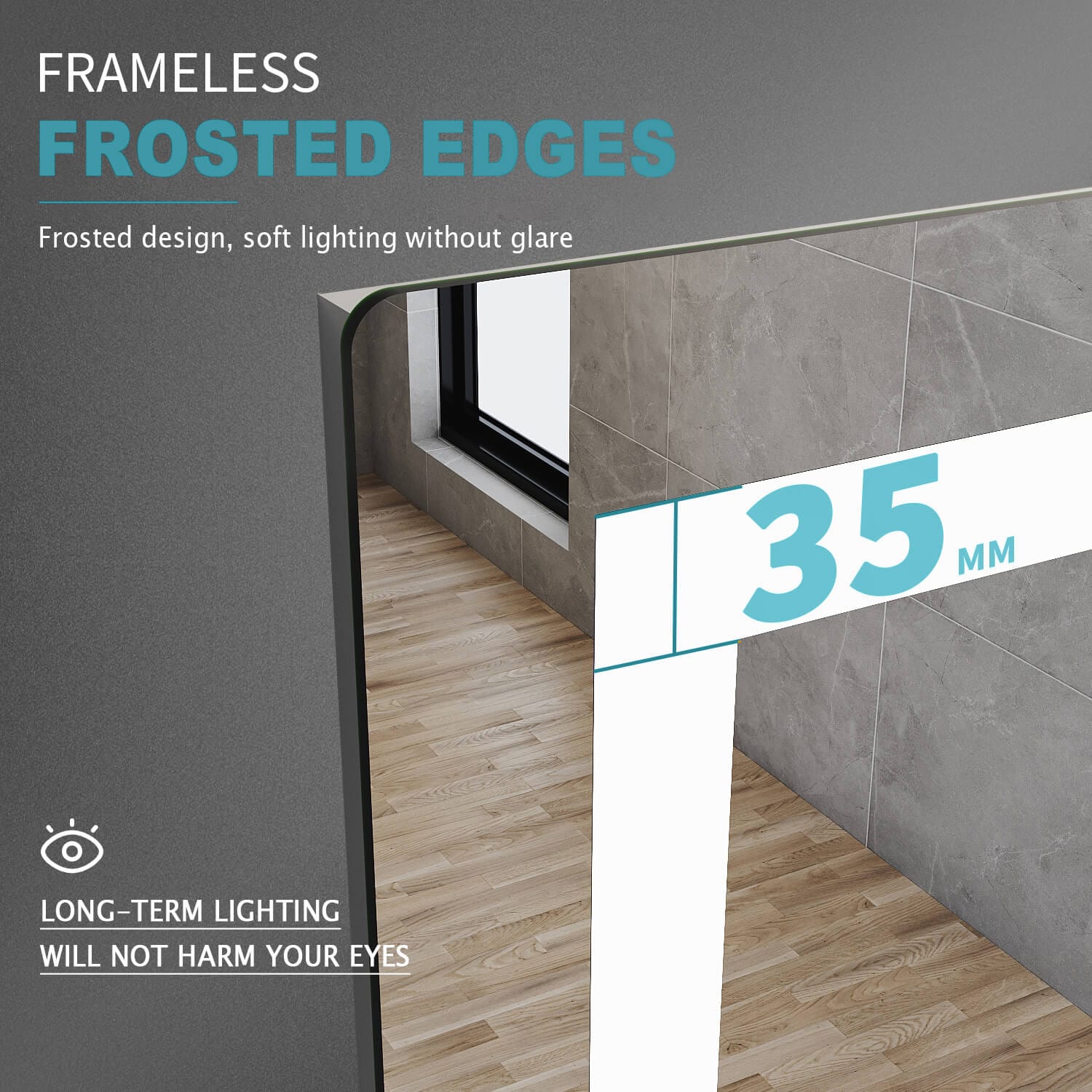 900x700mm LED Bathroom Mirror with Bluetooth Speaker - Anti-Fog, Dimmable Lights, Modern Vanity Mirror for Makeup & Shaving - Perfect for Home, Spa, Salon, and Hotel Decor
