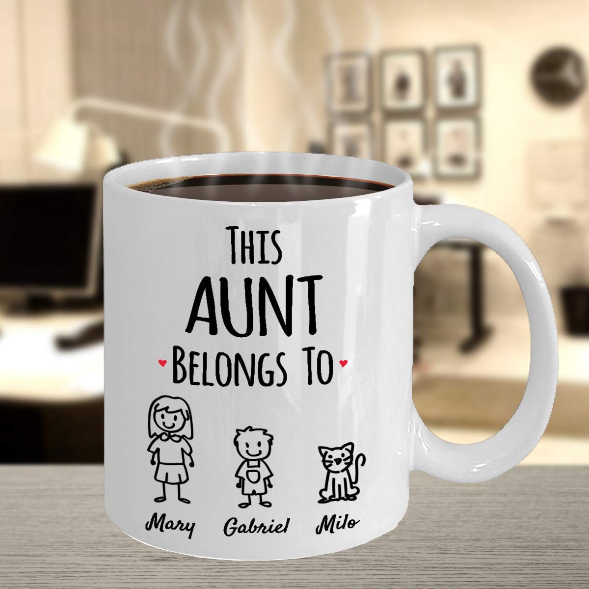 Personalized 'This Grandma Belongs To' Ceramic Mug - 11oz & 15oz Options for Mom, Dad, Grandma, Grandpa - Perfect for Mother's Day, Birthday & Family Gifts - Ideal for Coffee, Tea & Hot Chocolate at Home
