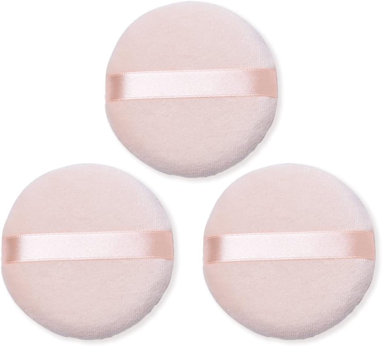 AKADO Premium Cotton Powder Puff for Loose Powder - Soft Round Makeup Sponge for Face & Body - Professional Cosmetic Puff (2 Pack) - Perfect for Airbrush Makeup & On-the-Go Touch Ups