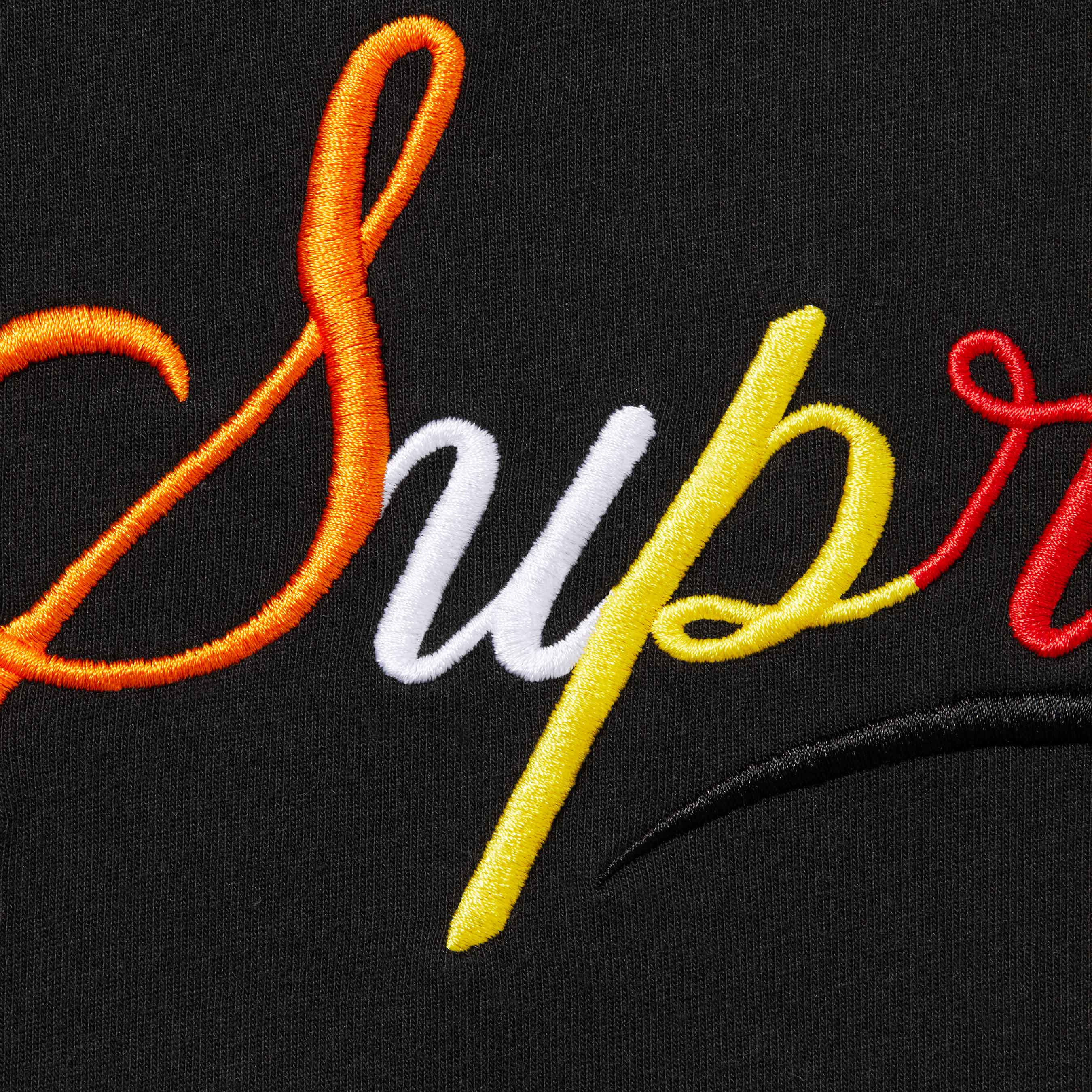 Supreme Short Sleeve Cursive Graphic T-Shirt for Women - Black Casual Tee for Streetwear & Summer Outfits