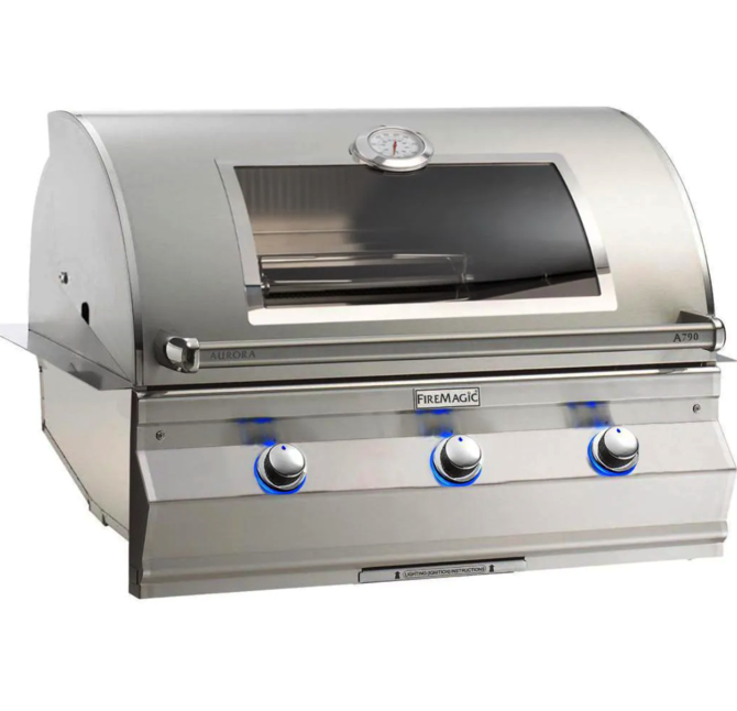 Fire Magic Aurora A790I 36 Inch Built-In Natural Gas Grill with Infrared Burner, Magic View Window & Analog Thermometer - Perfect for Outdoor Cooking, Backyard BBQs, and Patio Entertaining
