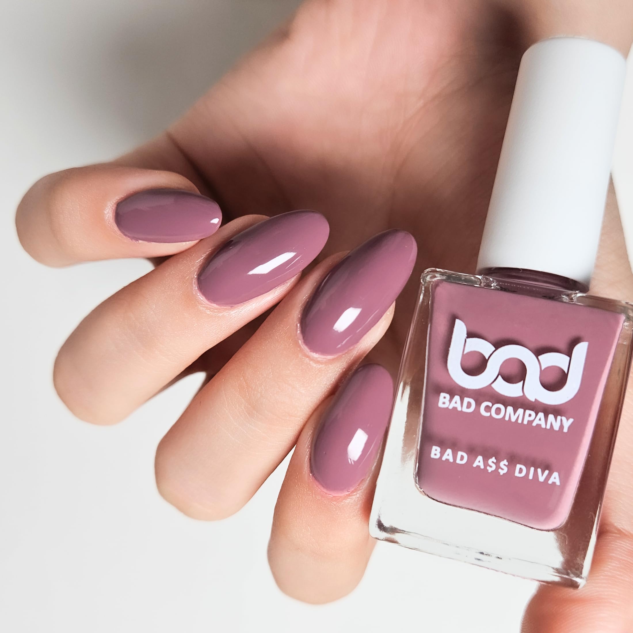 BAD COMPANY Vegan & Cruelty-Free Nail Polish - 10ml Long Lasting, Chip Resistant, Quick Dry Non-Toxic Nail Lacquer - Find Your Fire 56 (Mauve) - Perfect for Manicures, Pedicures & Nail Art Designs