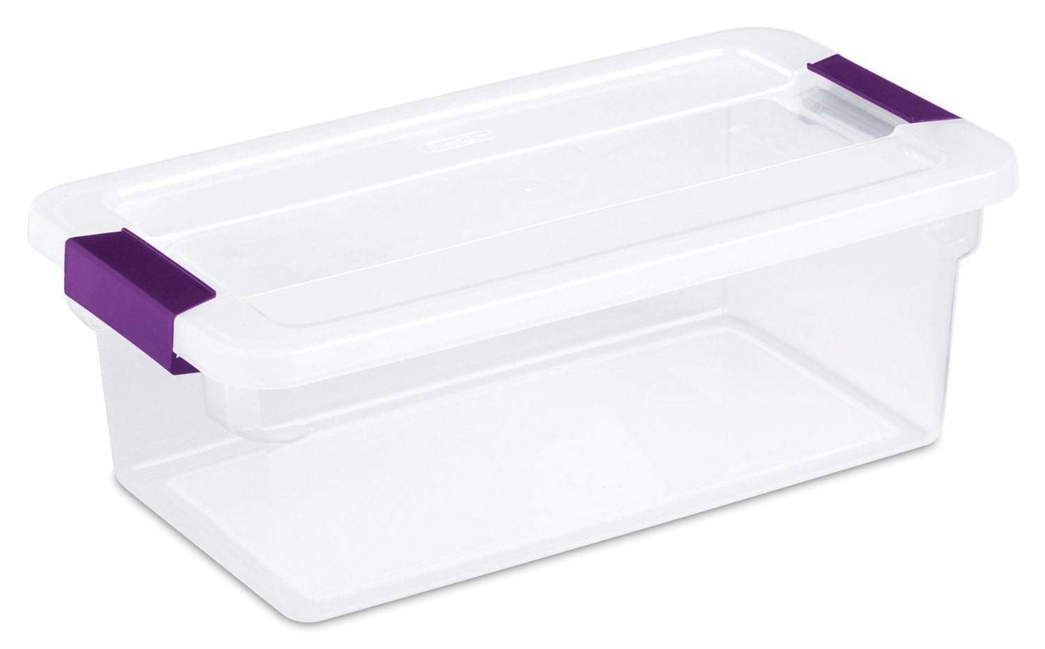 Sterilite 6 Quart ClearView Latch Storage Boxes - 12 Pack Stackable Plastic Bins with Secure Lids for Shoe Organization, Home Closet Storage & Pantry Organization - Clear Durable Containers for Bedroom, Garage & Office Use