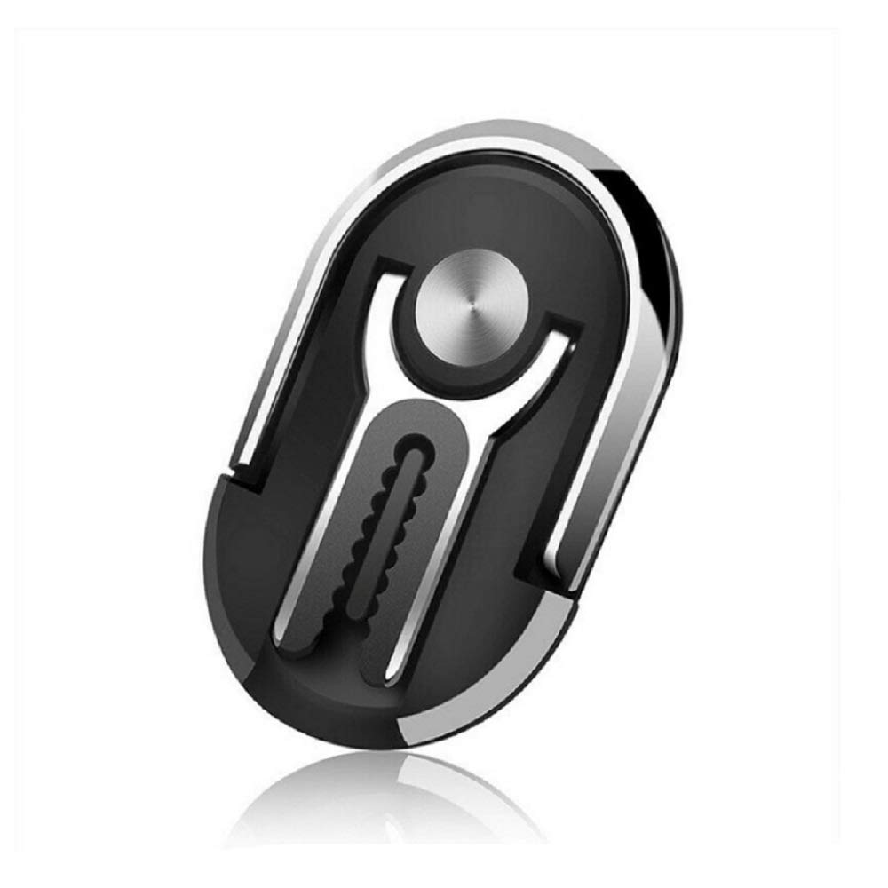360° Rotating Phone Ring Holder & Car Mount - Universal 3-in-1 Kickstand, Finger Grip & Air Vent Phone Stand for iPhone Samsung (Black) - Perfect for Driving, Watching Videos & Hands-Free Selfies