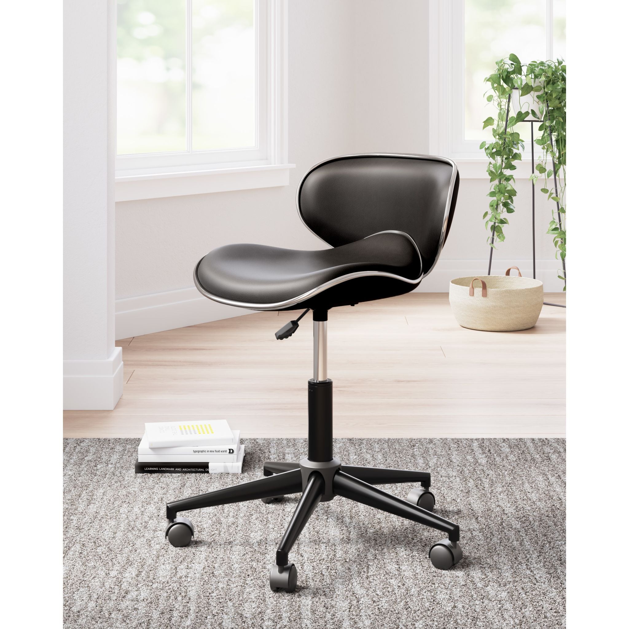 Beauenali Ergonomic Office Chair - Black - Adjustable Height & Lumbar Support for Home & Office Workspace Comfort