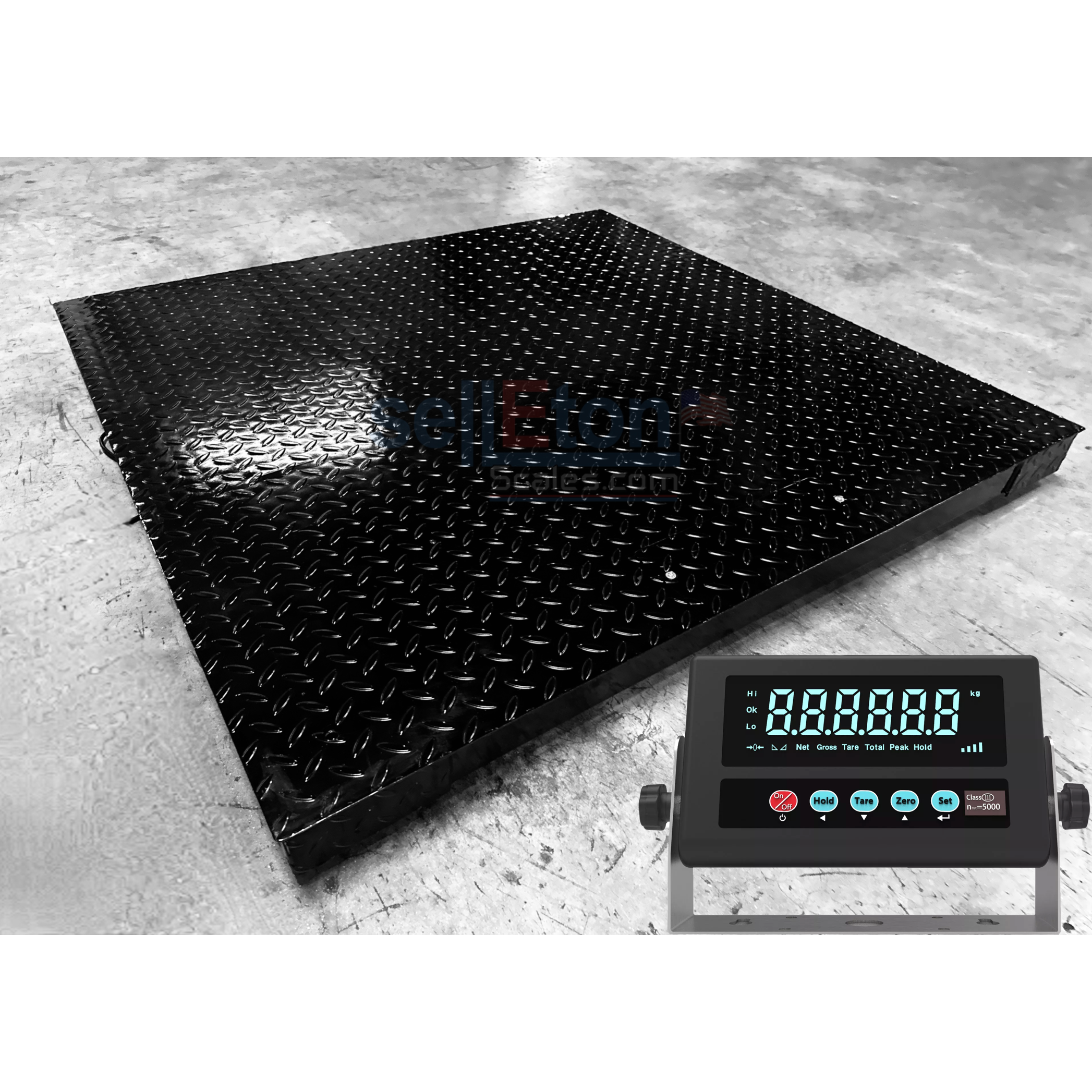 Selleton SL 7517 4x4 Industrial Floor Scale - Heavy Duty Digital Weighing System with Data Transfer, Alarm & Animal Weighing | Warehouse, Factory, Livestock Farm Use