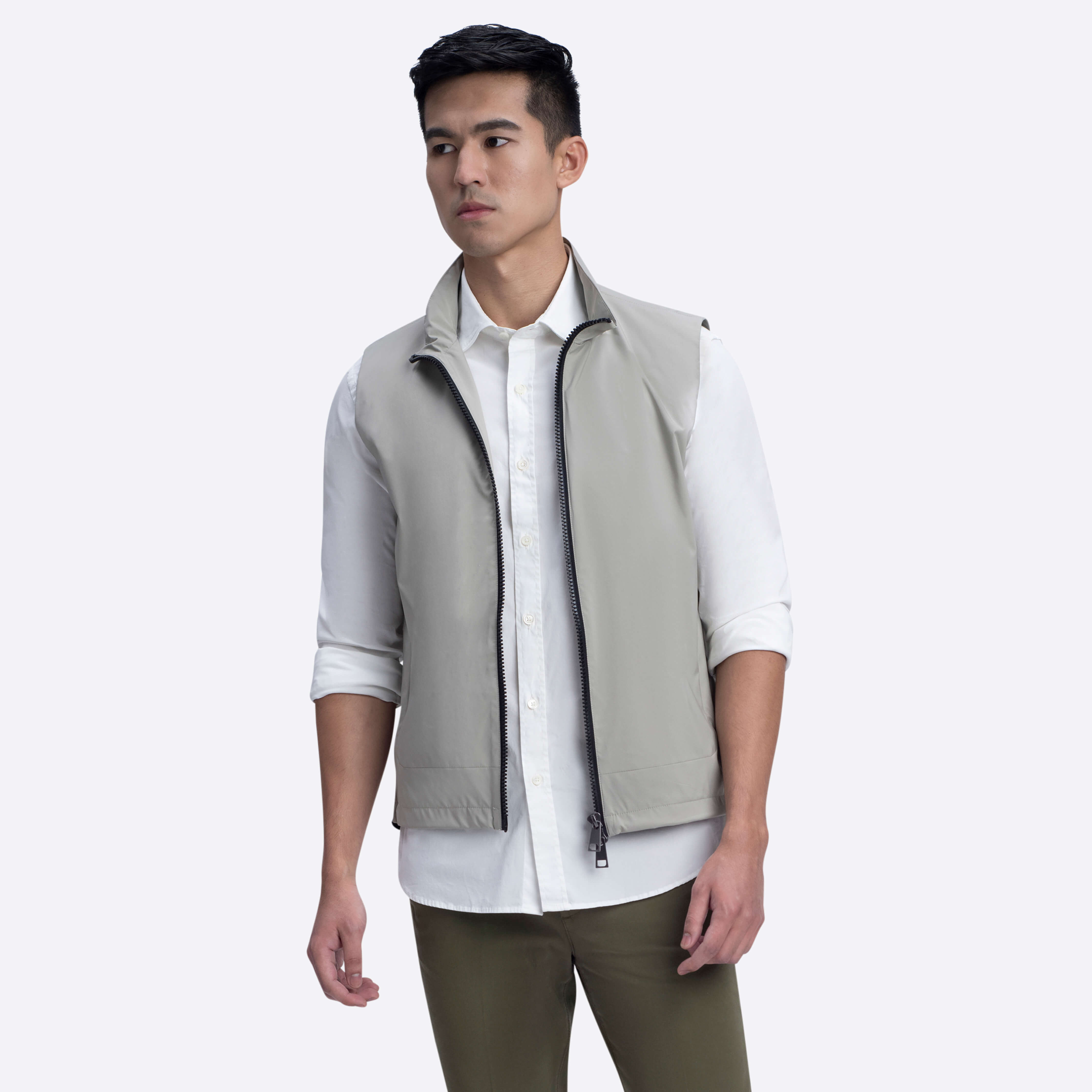 Men's Full Zip Fleece Vest in Clay Color - Lightweight Outdoor Jacket for Hiking, Camping & Casual Wear