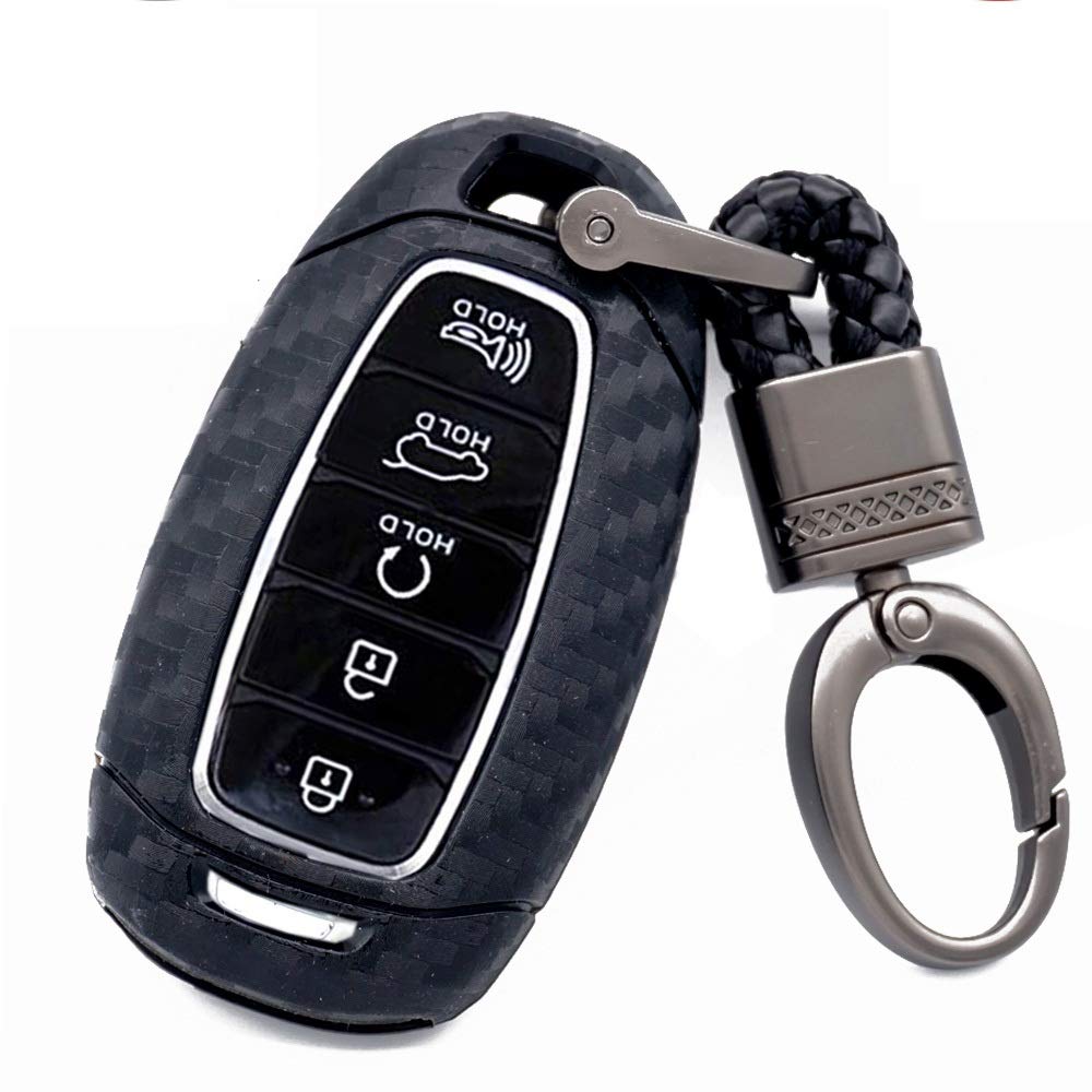 ROYALFOX Soft Key Fob Remote Case Cover for Hyundai - Black | Durable Protective Shell for Select Hyundai Models | Perfect for Keychain Protection & Everyday Use